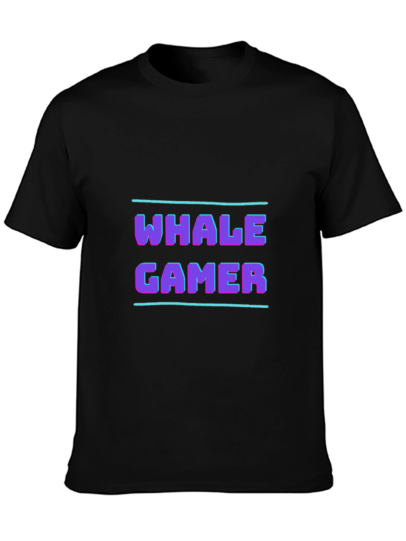 Whale Gamer Black T-Shirt