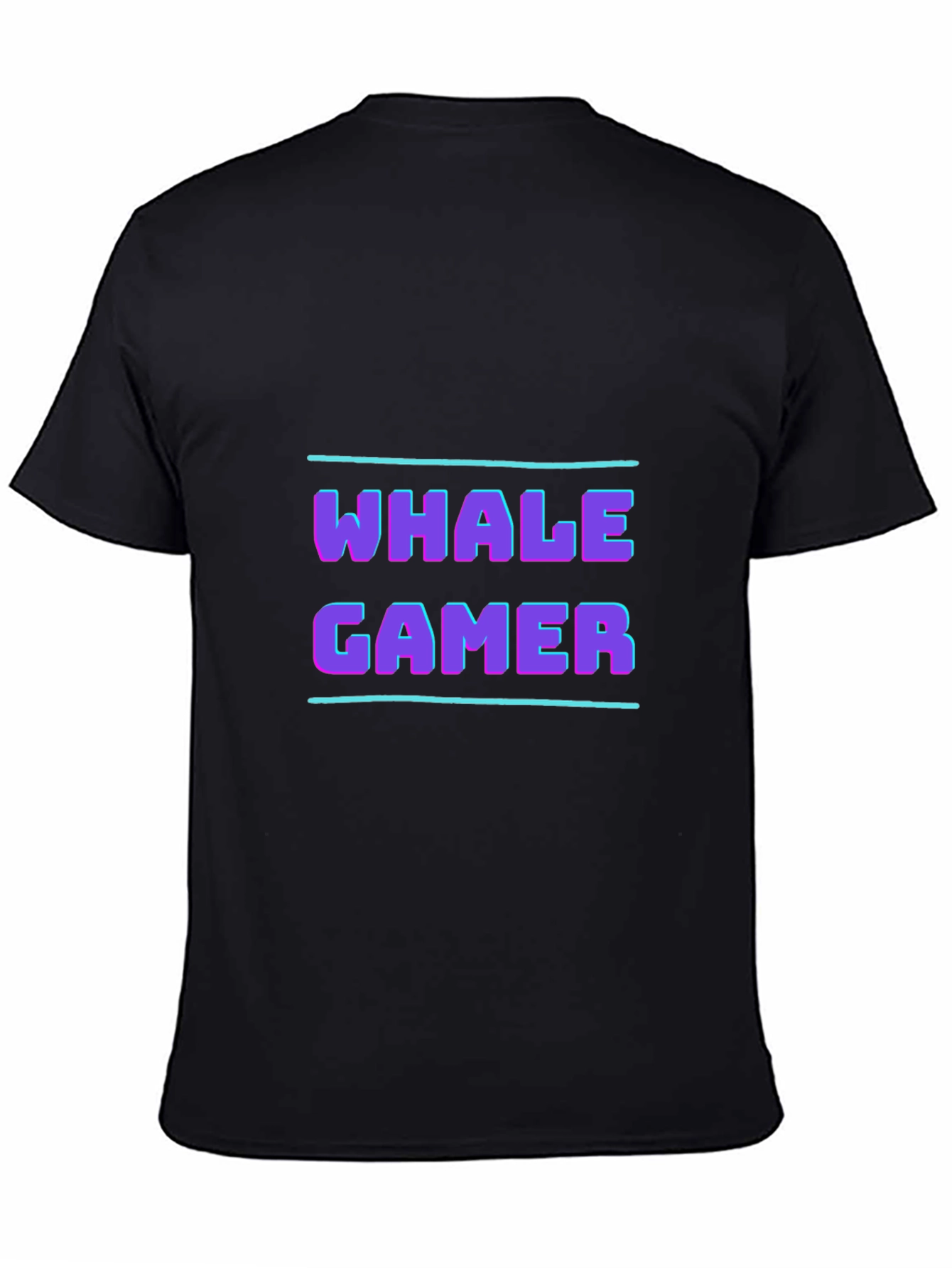 Whale Gamer Black T-Shirt