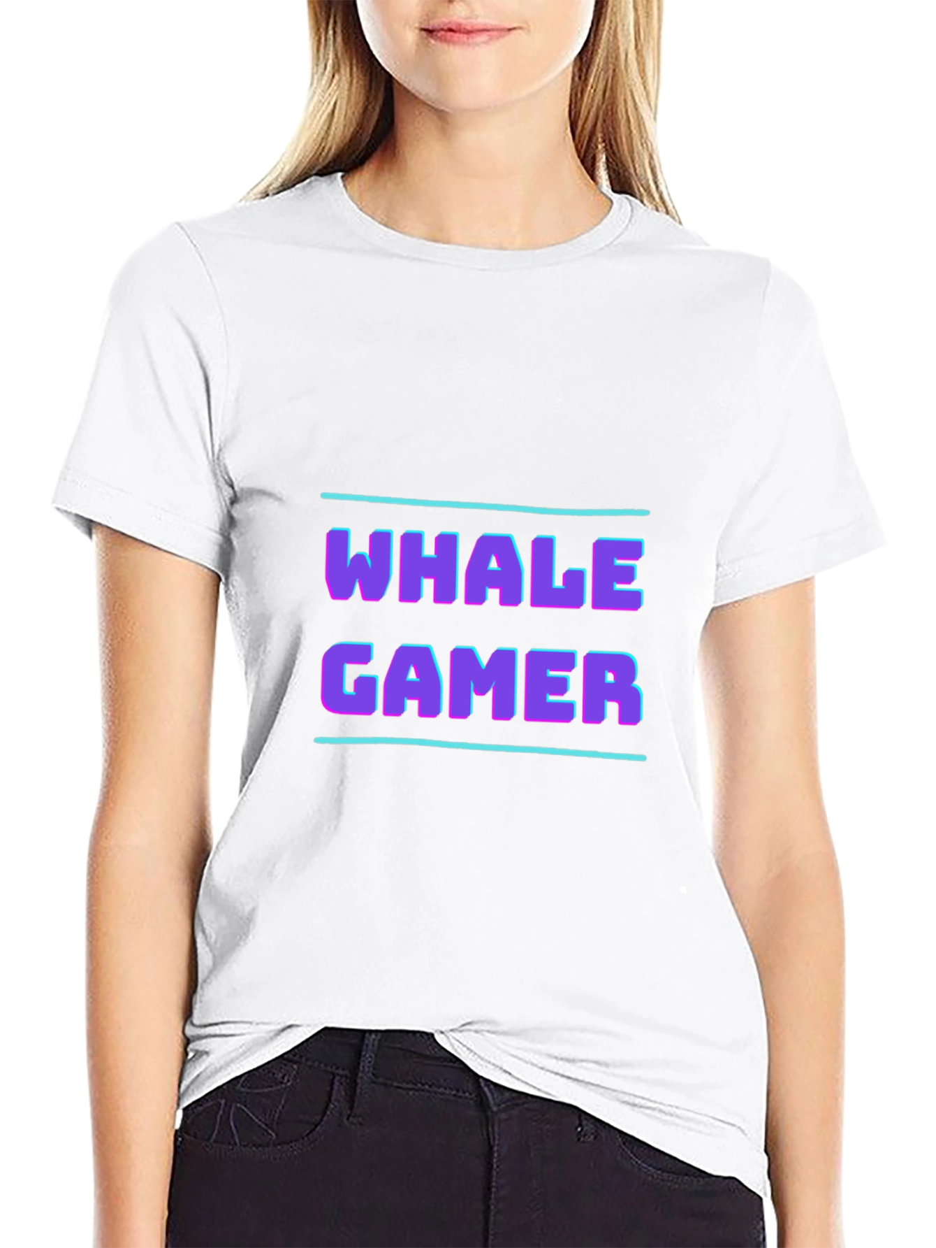 Whale Gamer Black T-Shirt