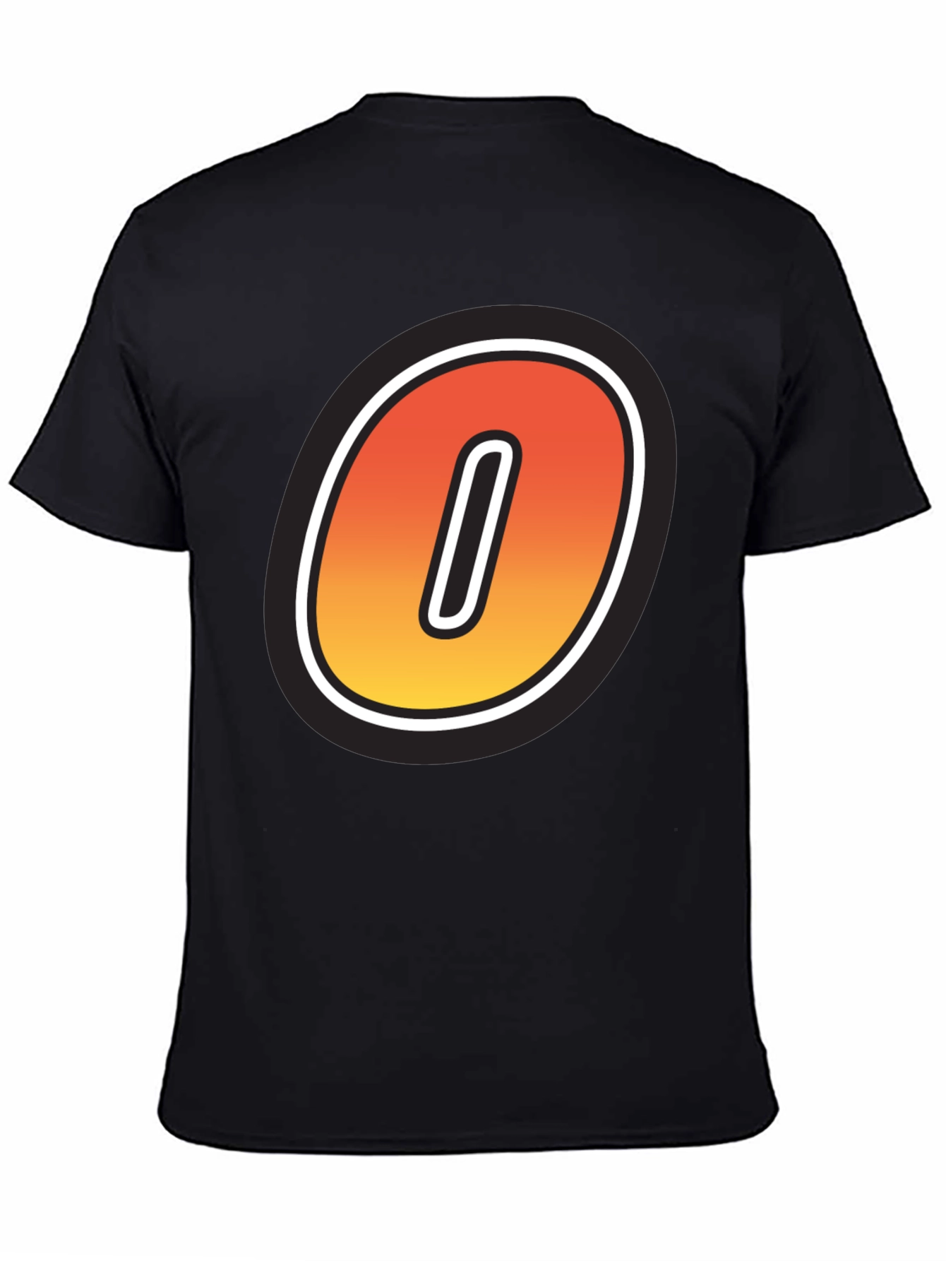 Stylish Black T-Shirt with Bold Number 0 Design