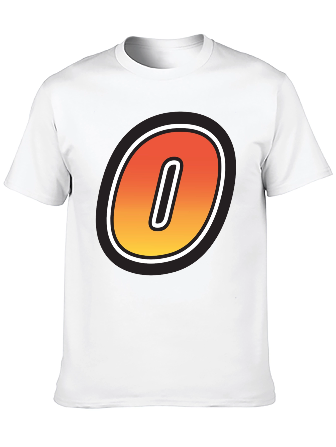 Stylish Black T-Shirt with Bold Number 0 Design
