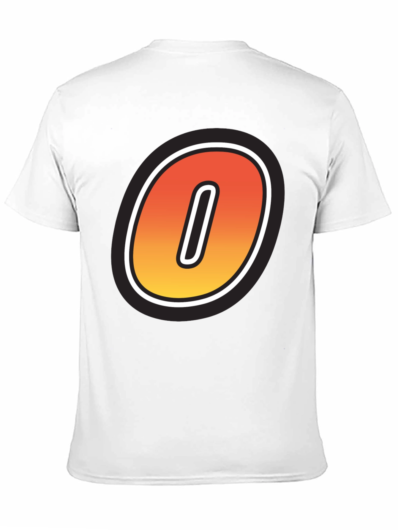Stylish Black T-Shirt with Bold Number 0 Design