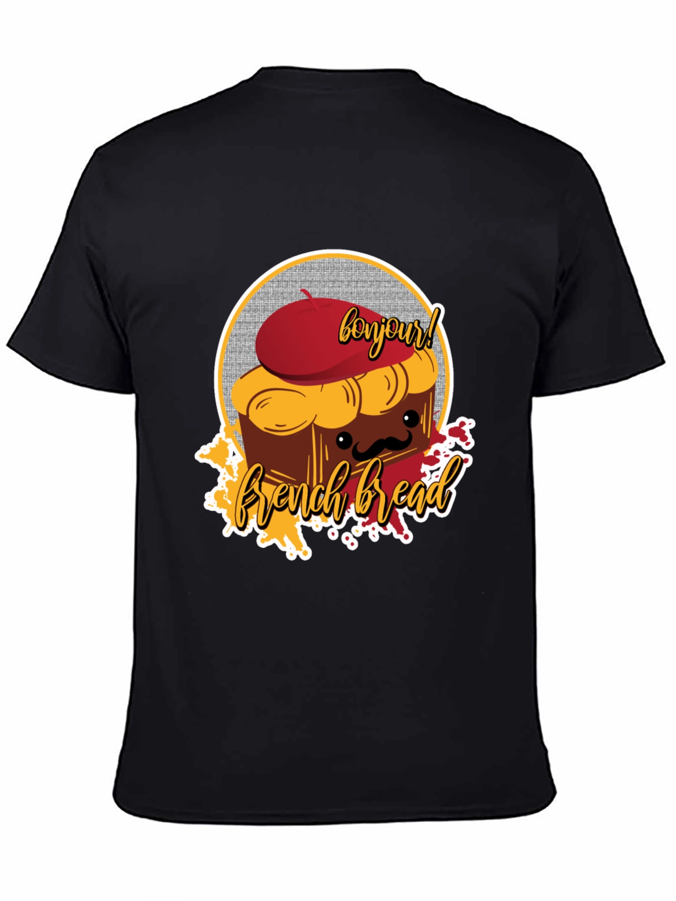 French Bread T-Shirt - Bonjour Cartoon Graphic Tee
