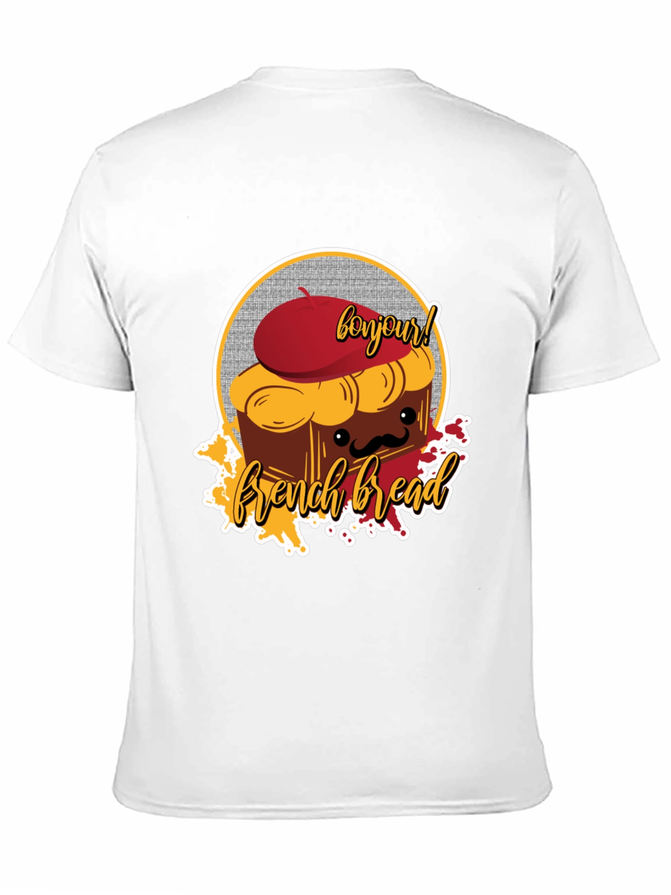 French Bread T-Shirt - Bonjour Cartoon Graphic Tee
