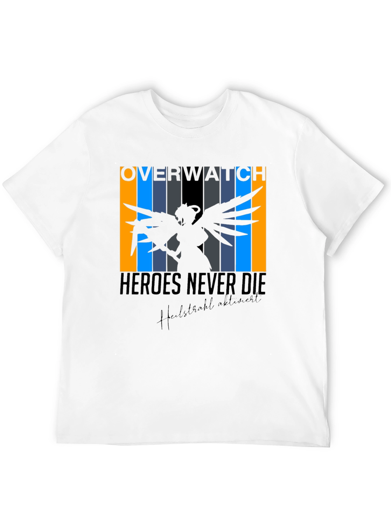 Overwatch Mercy Heroes Never Die Black T-Shirt