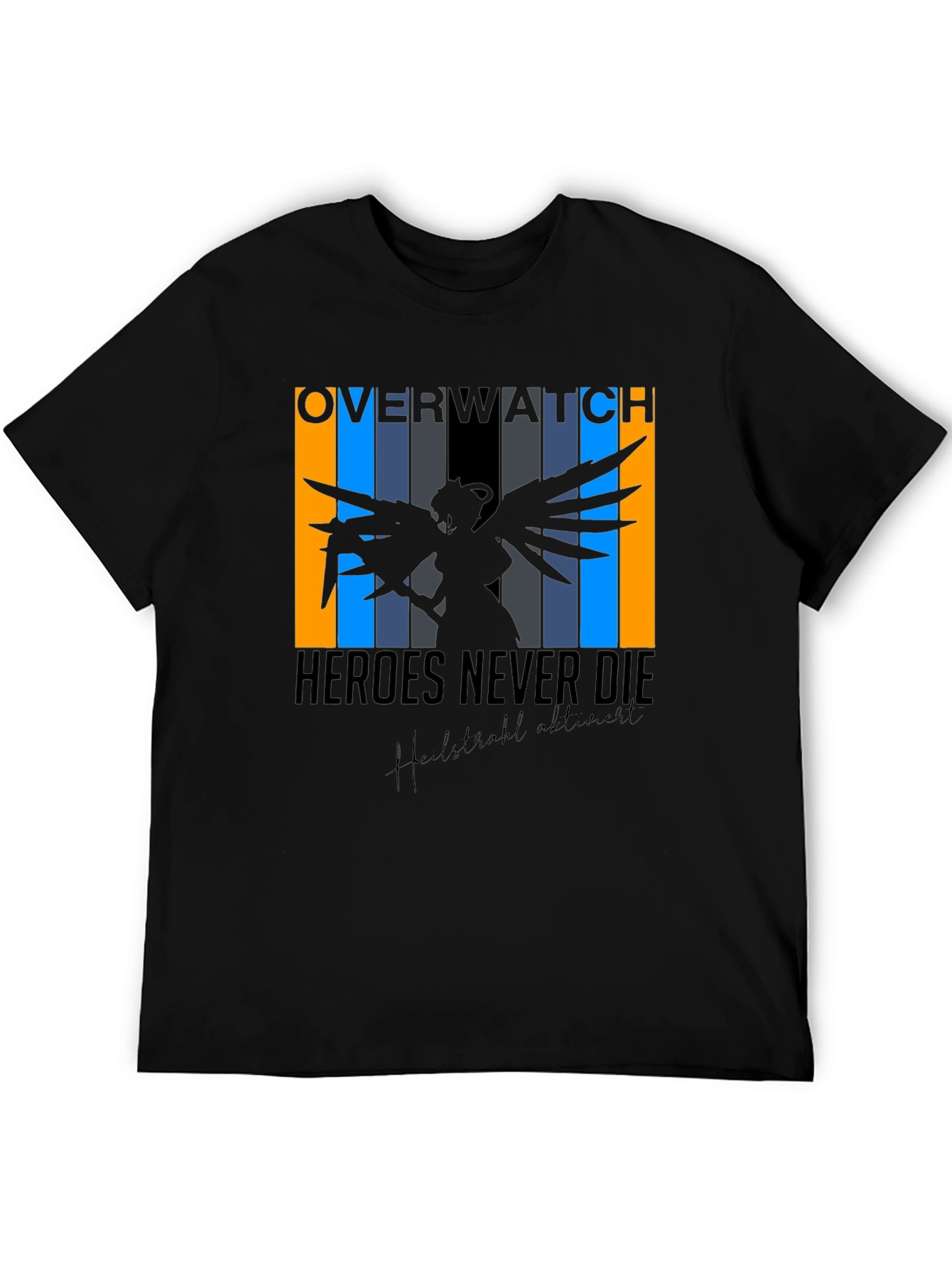 Overwatch Mercy Heroes Never Die Black T-Shirt