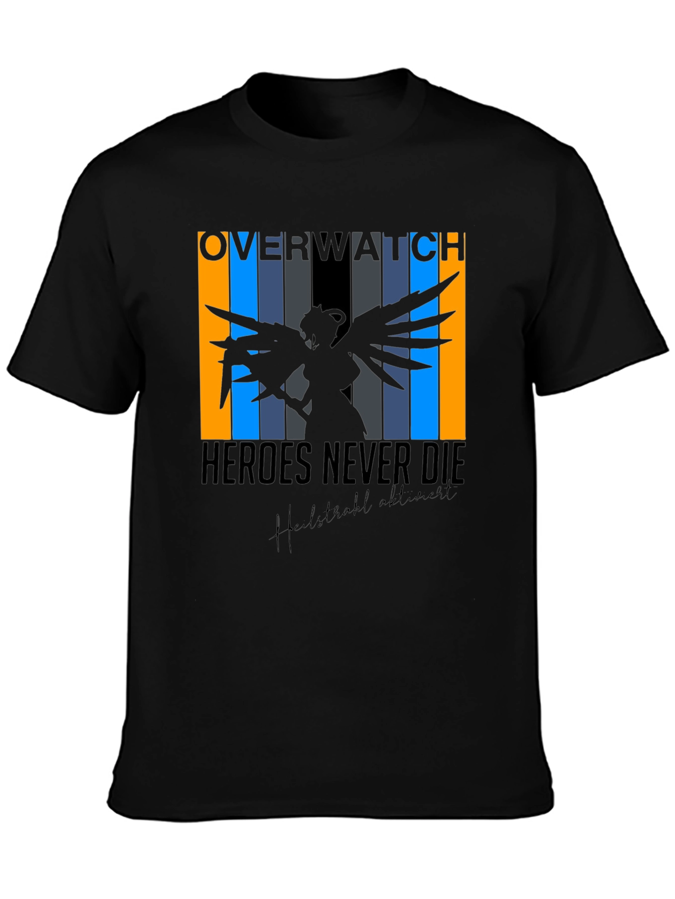 Overwatch Mercy Heroes Never Die Black T-Shirt