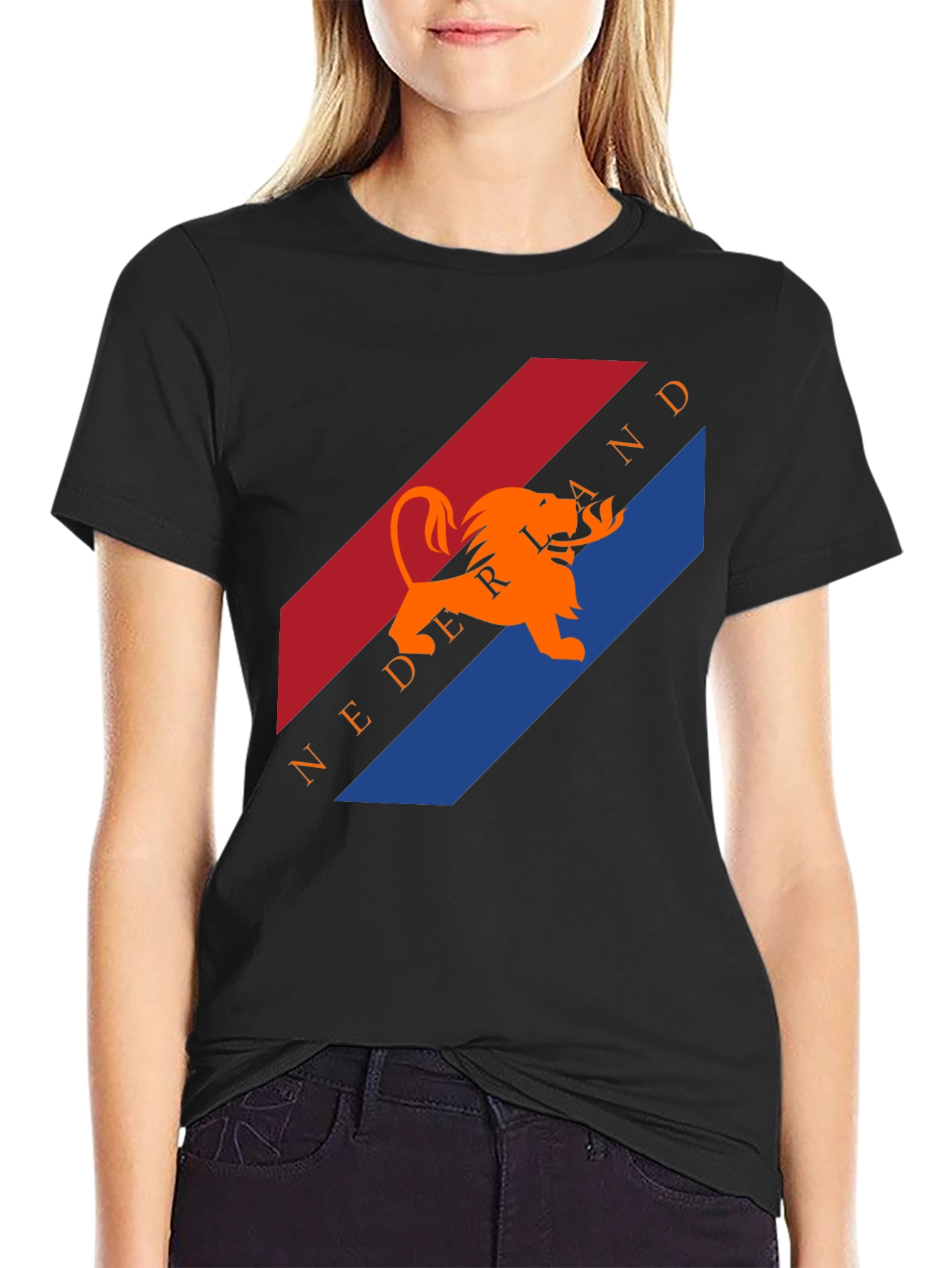 Netherlands Lion Graphic Black T-Shirt