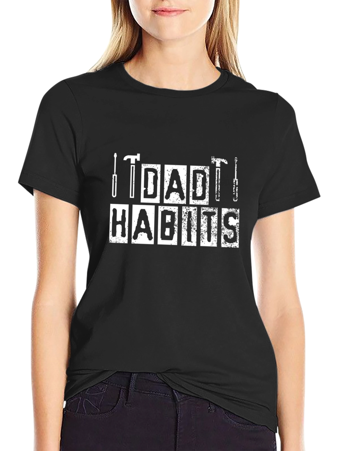 Dad Habits Graphic T-Shirt - Black Cotton Tee