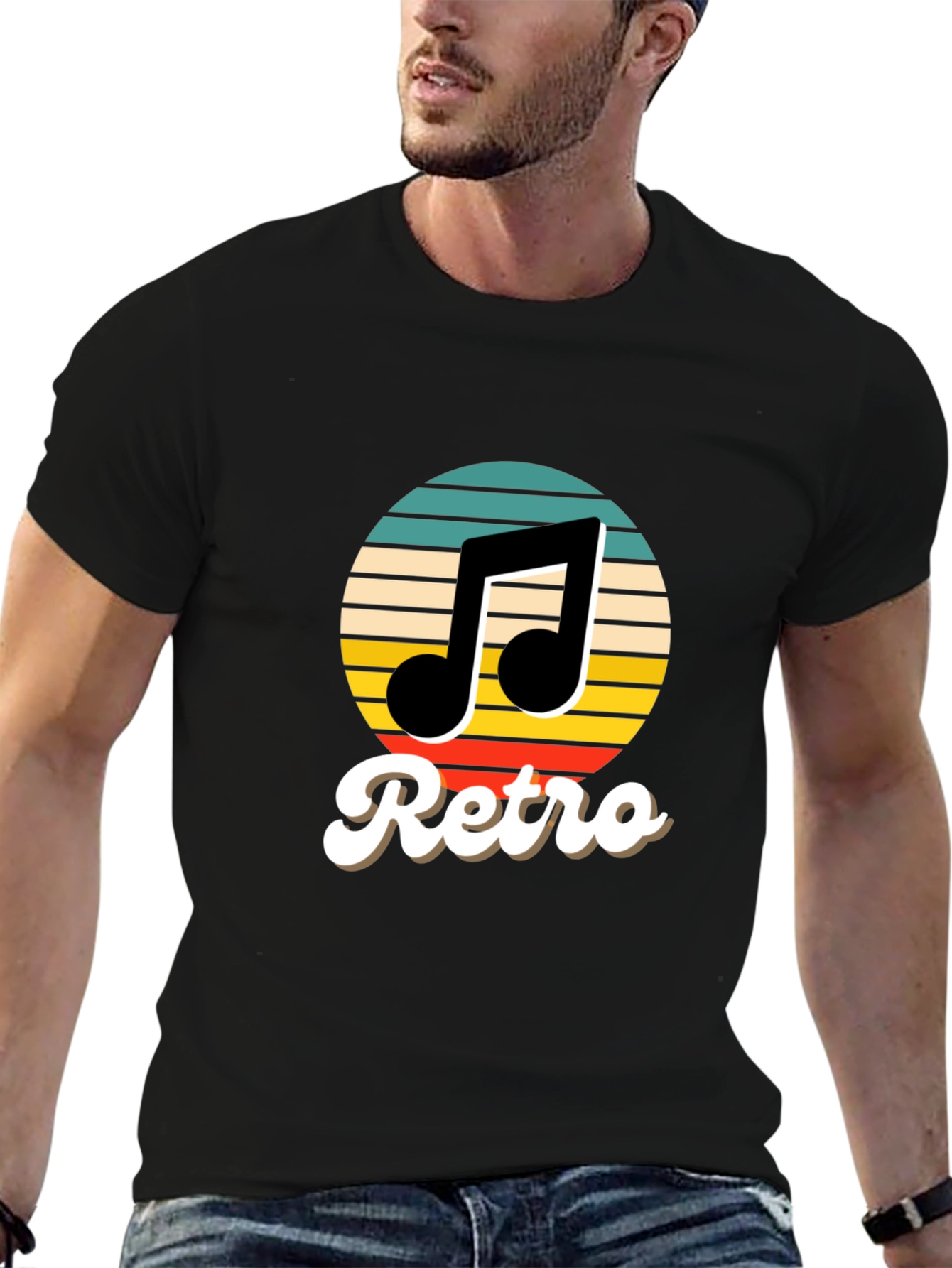 Retro Music T-Shirt - Black