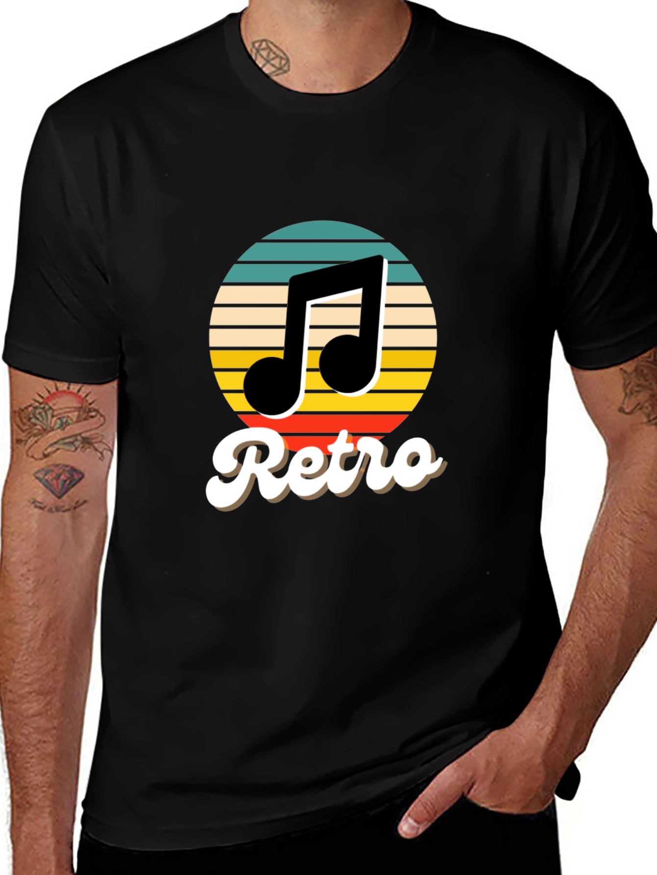 Retro Music T-Shirt - Black