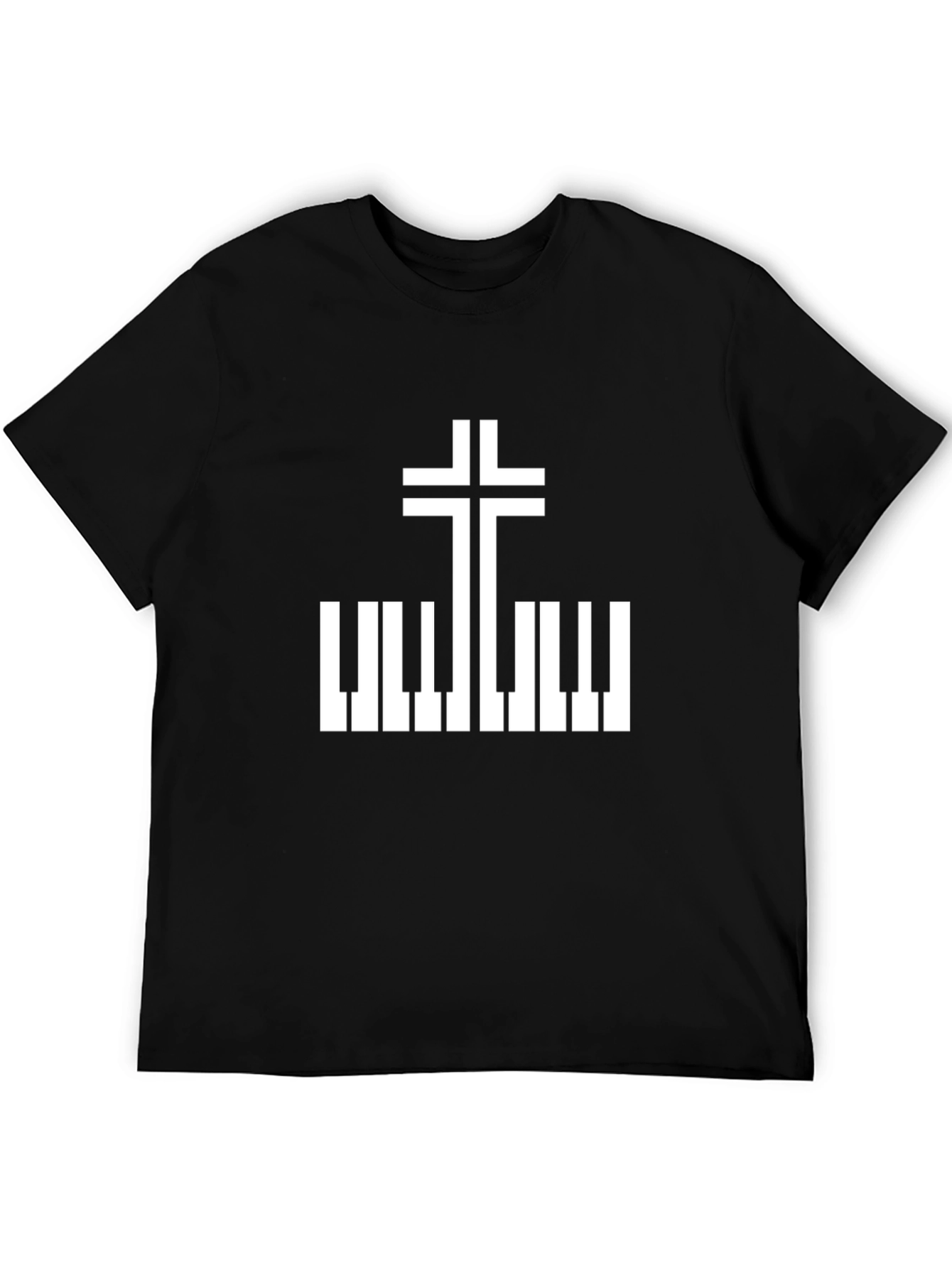 Piano Cross Graphic T-Shirt - Christian Music Tee