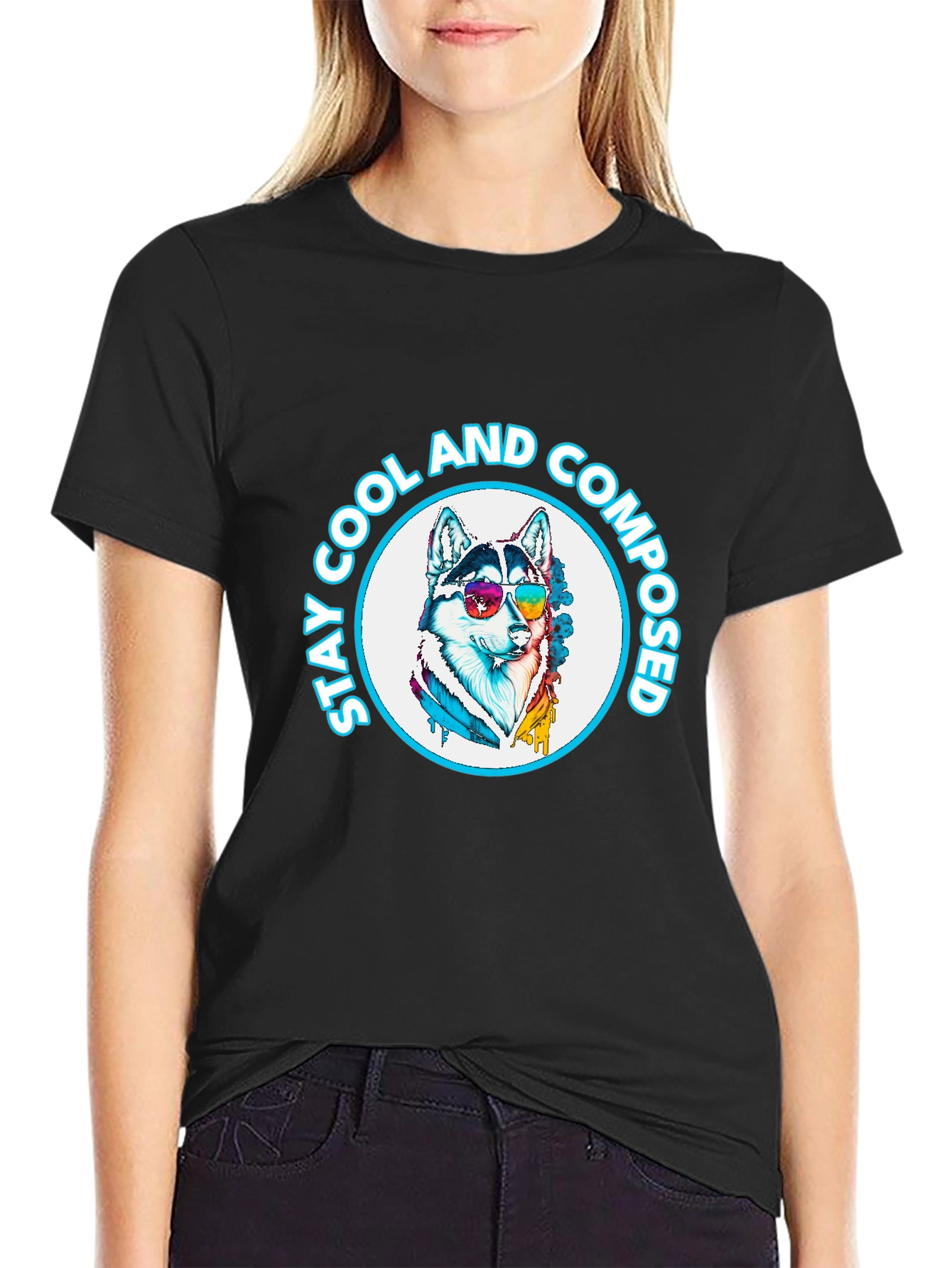 Cool Husky Graphic Tee - Stay Cool & Composed!