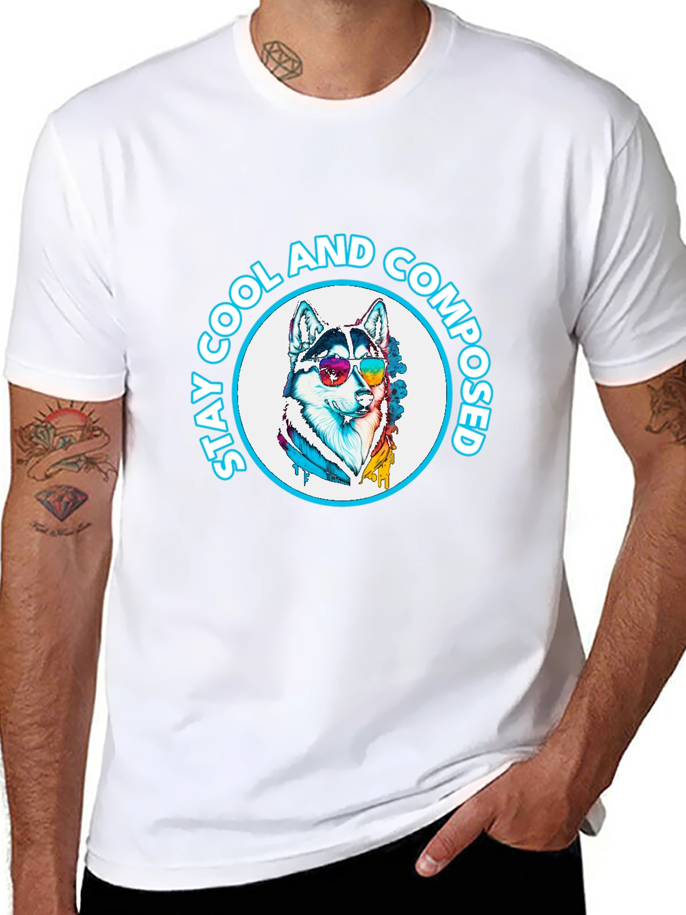 Cool Husky Graphic Tee - Stay Cool & Composed!