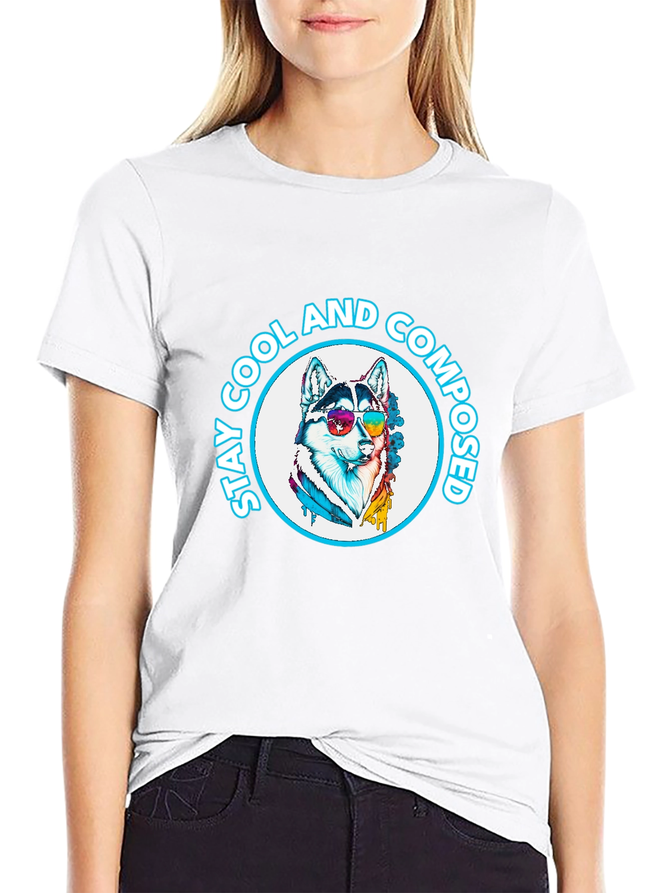Cool Husky Graphic Tee - Stay Cool & Composed!
