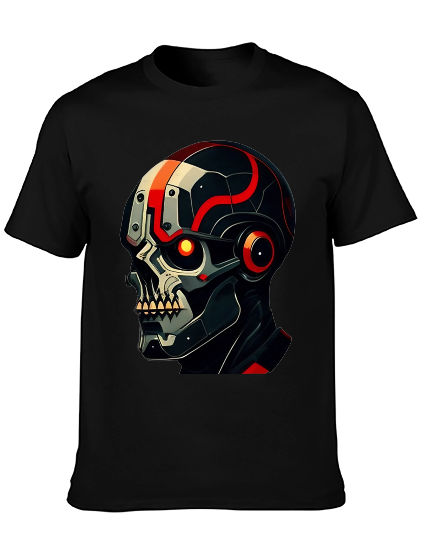 Cyber Skull Graphic T-Shirt - Edgy Style