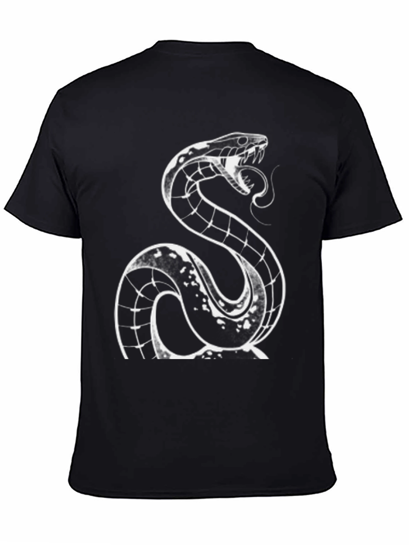 Snake Graphic Tee - Black Cotton T-Shirt