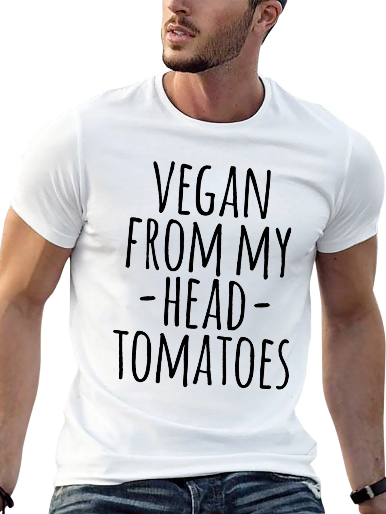 Vegan From My Head Tomatoes Black T-Shirt