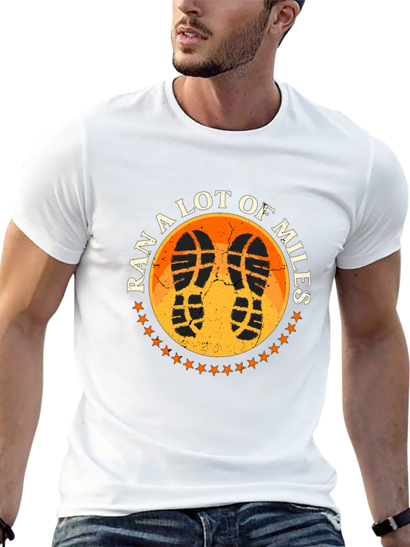 Ran A Lot of Miles Black Graphic T-Shirt