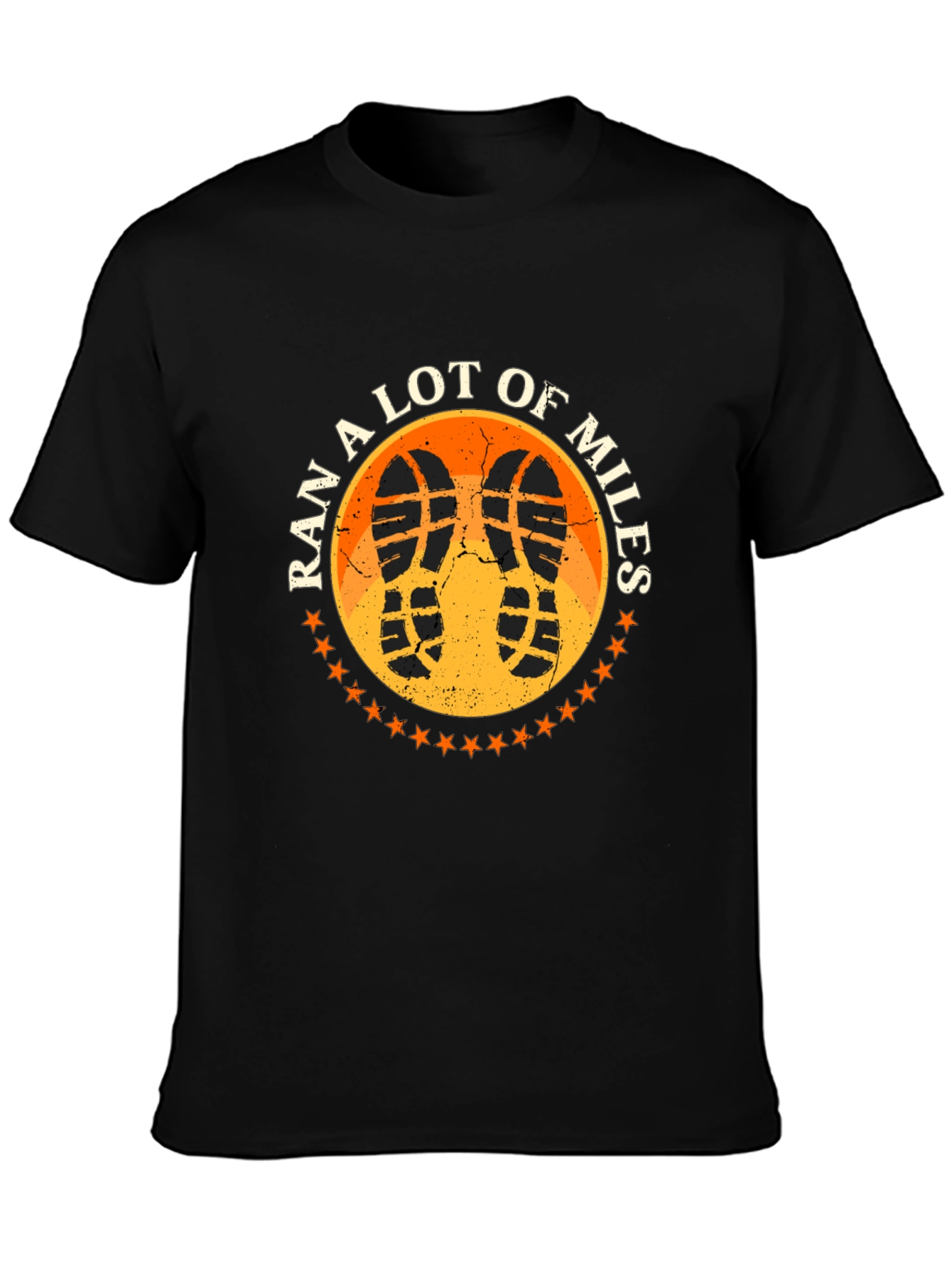 Ran A Lot of Miles Black Graphic T-Shirt