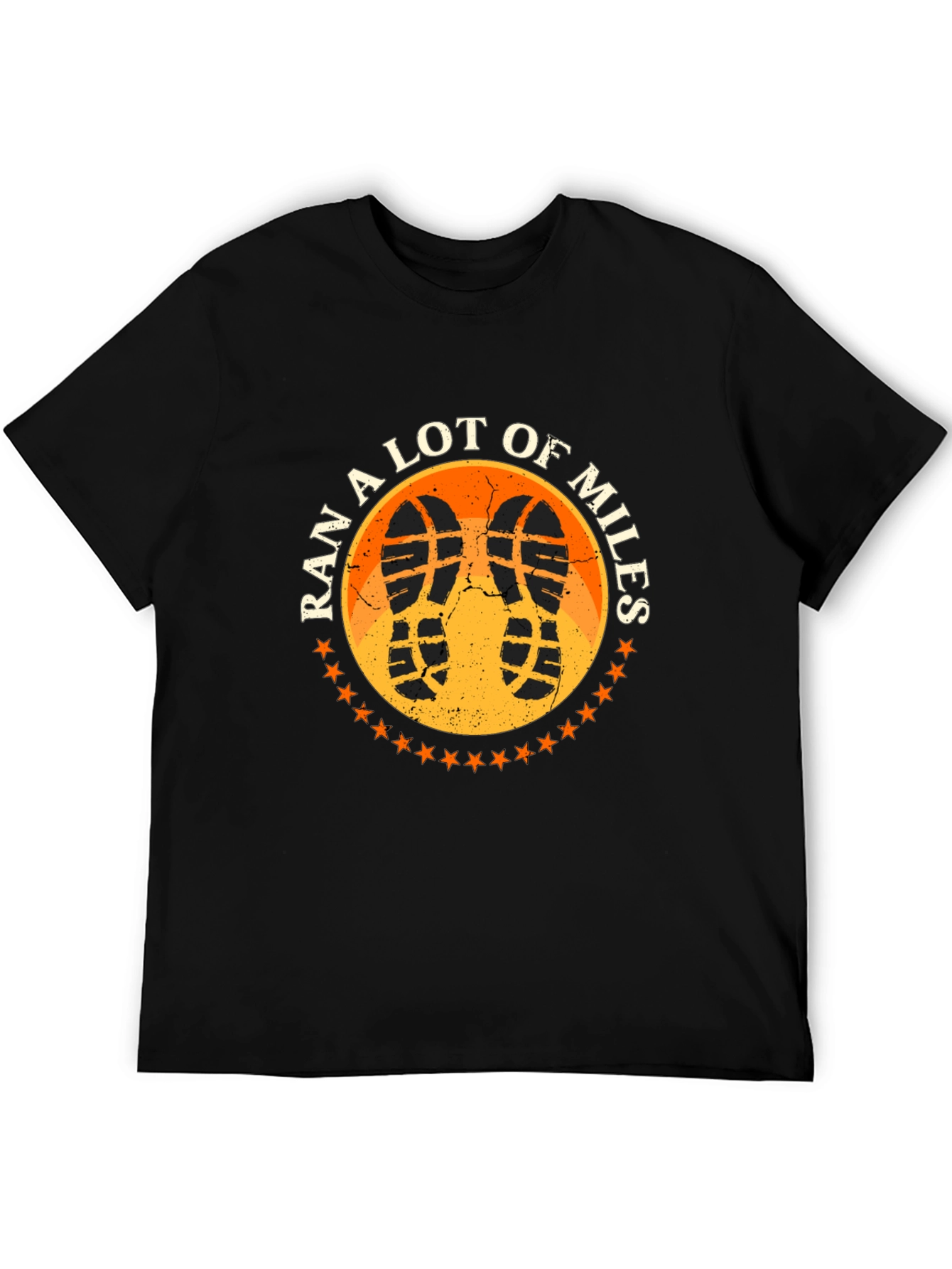 Ran A Lot of Miles Black Graphic T-Shirt