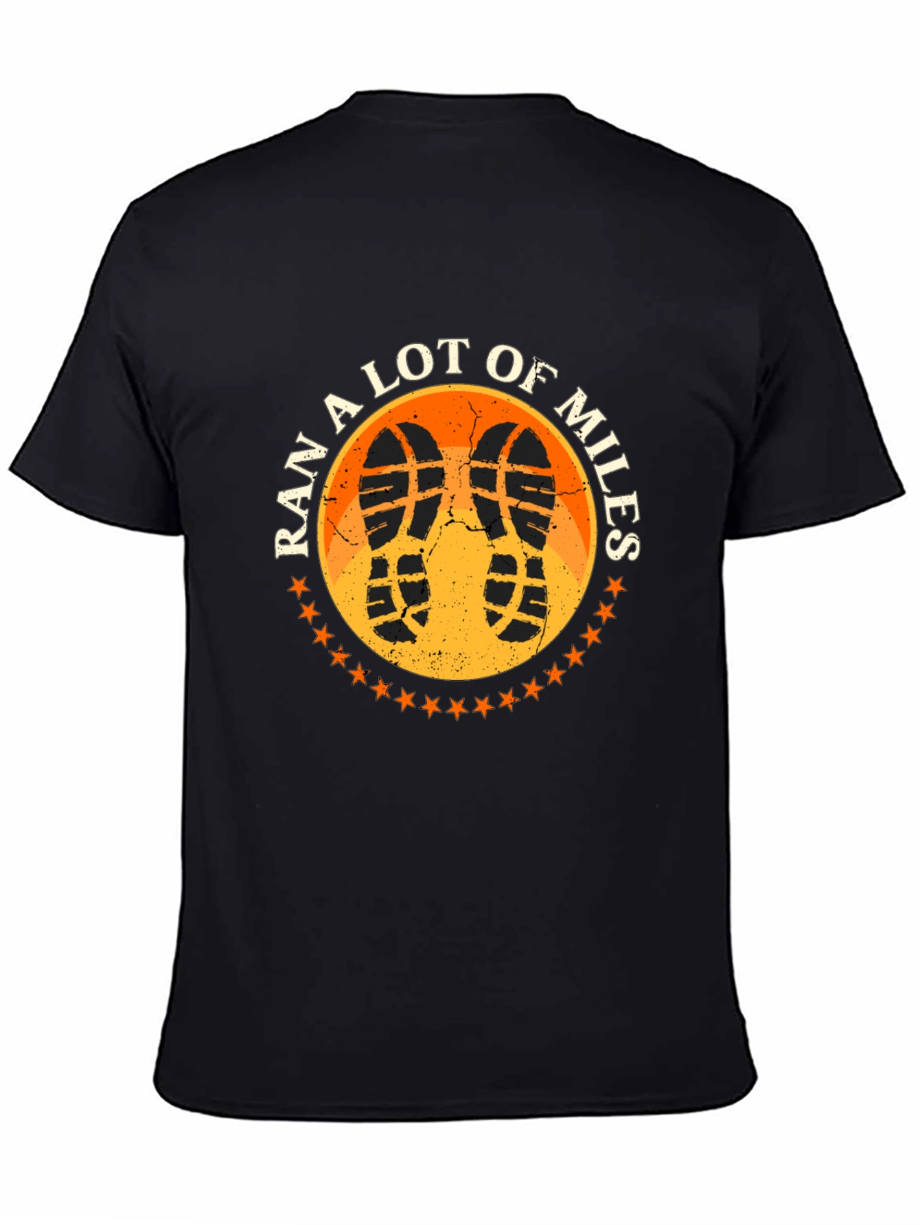 Ran A Lot of Miles Black Graphic T-Shirt
