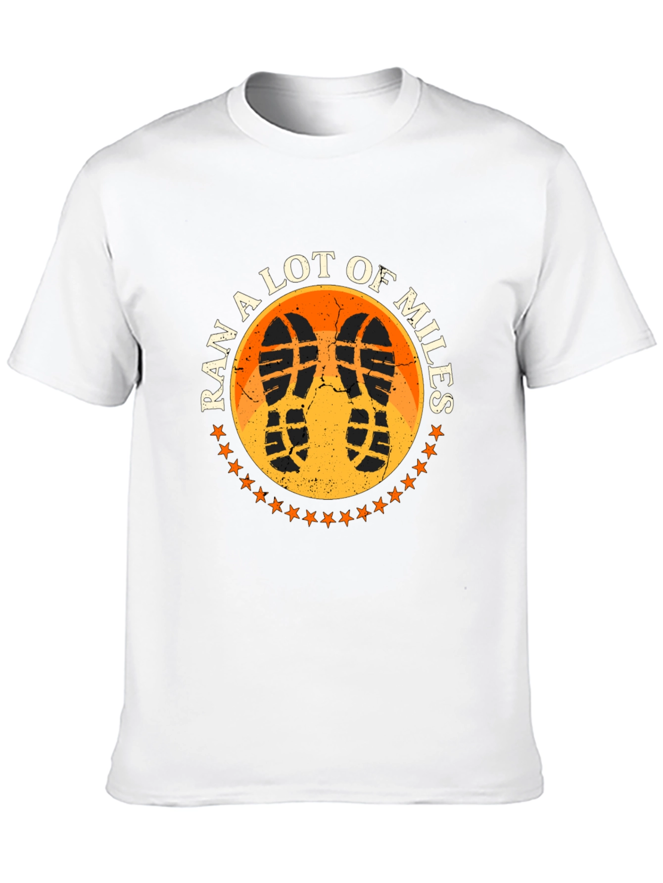 Ran A Lot of Miles Black Graphic T-Shirt
