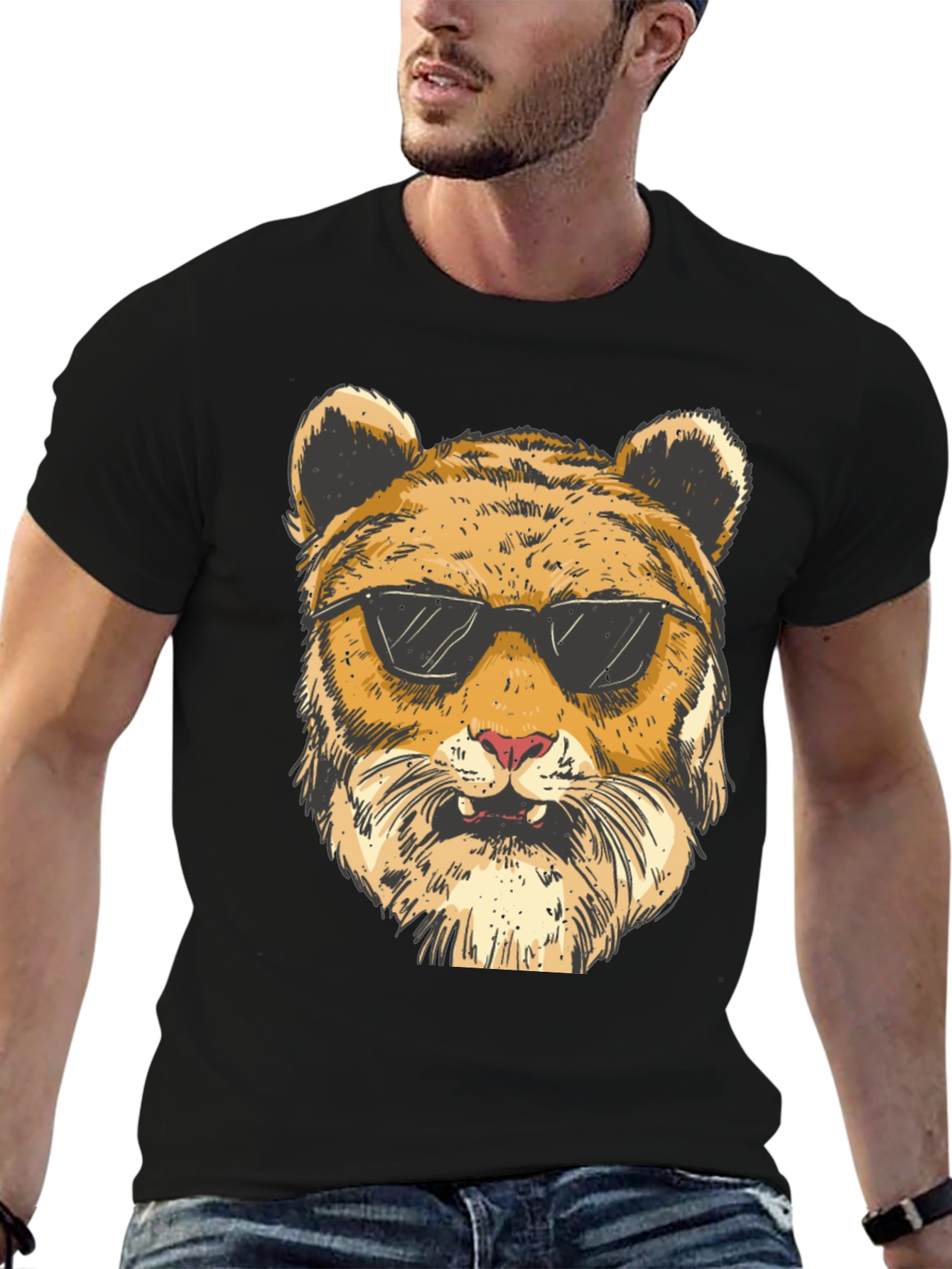 Cool Tiger Graphic Black T-Shirt