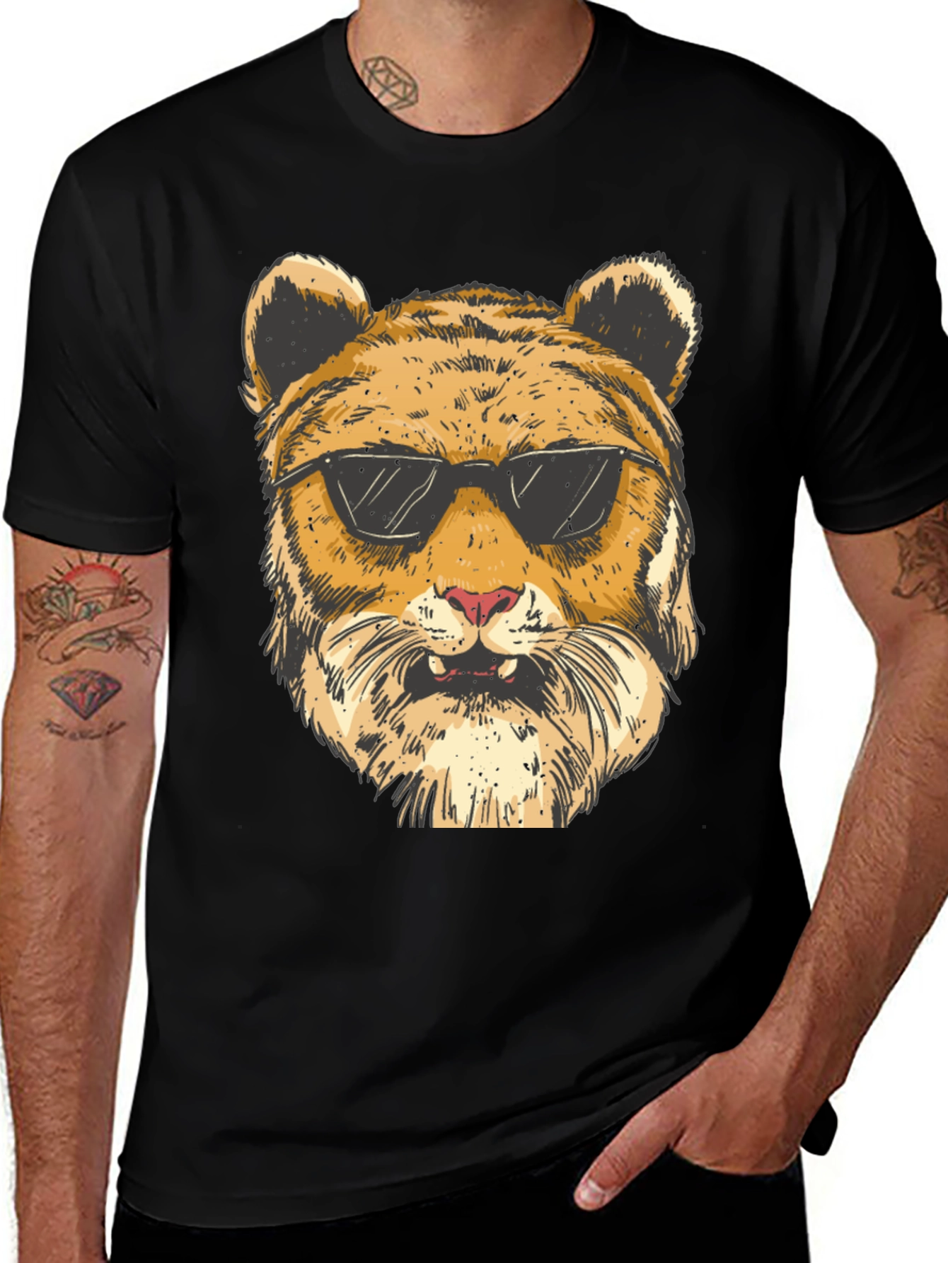 Cool Tiger Graphic Black T-Shirt