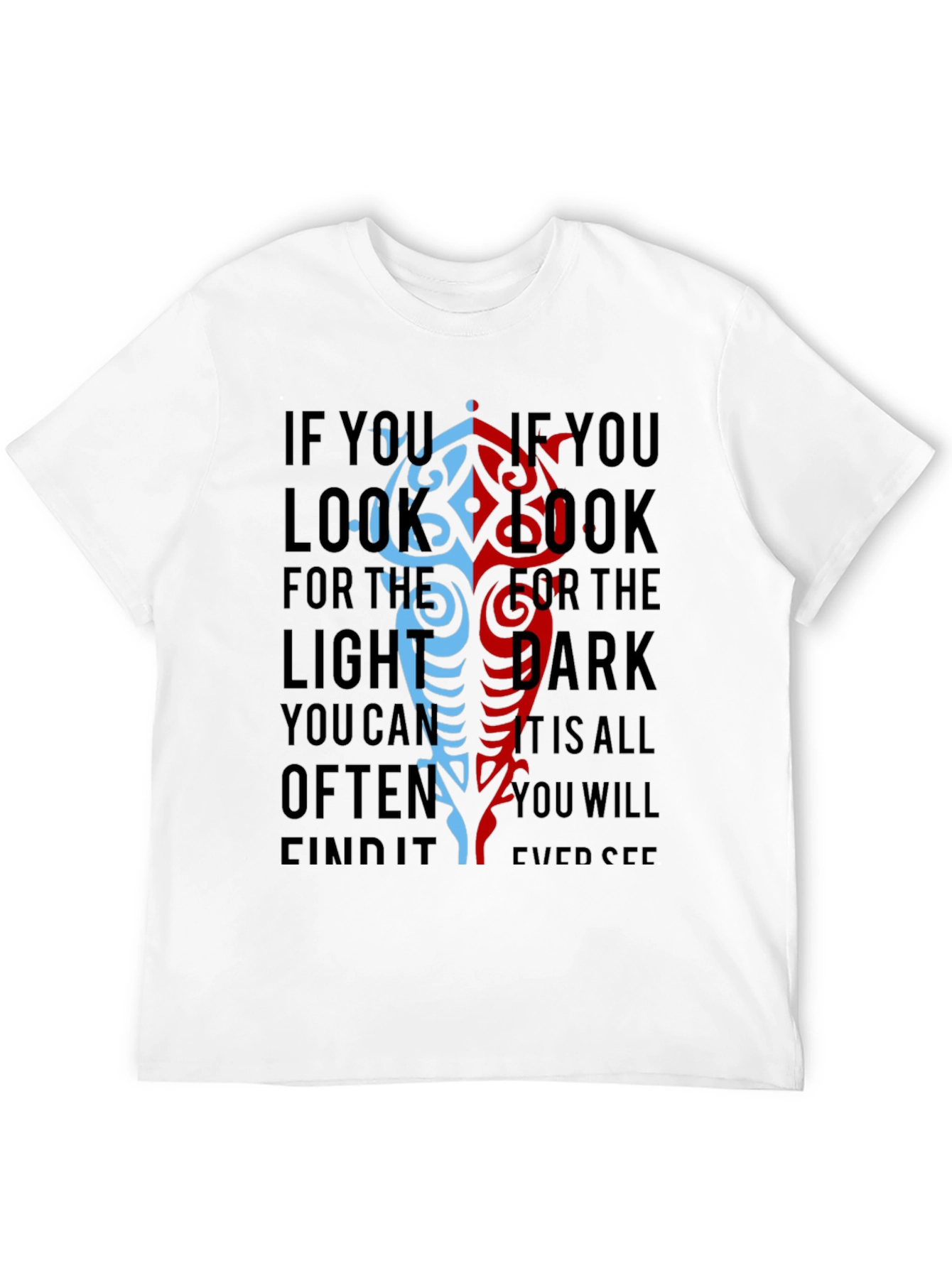 Yin Yang Light Dark T-Shirt - Balance Design