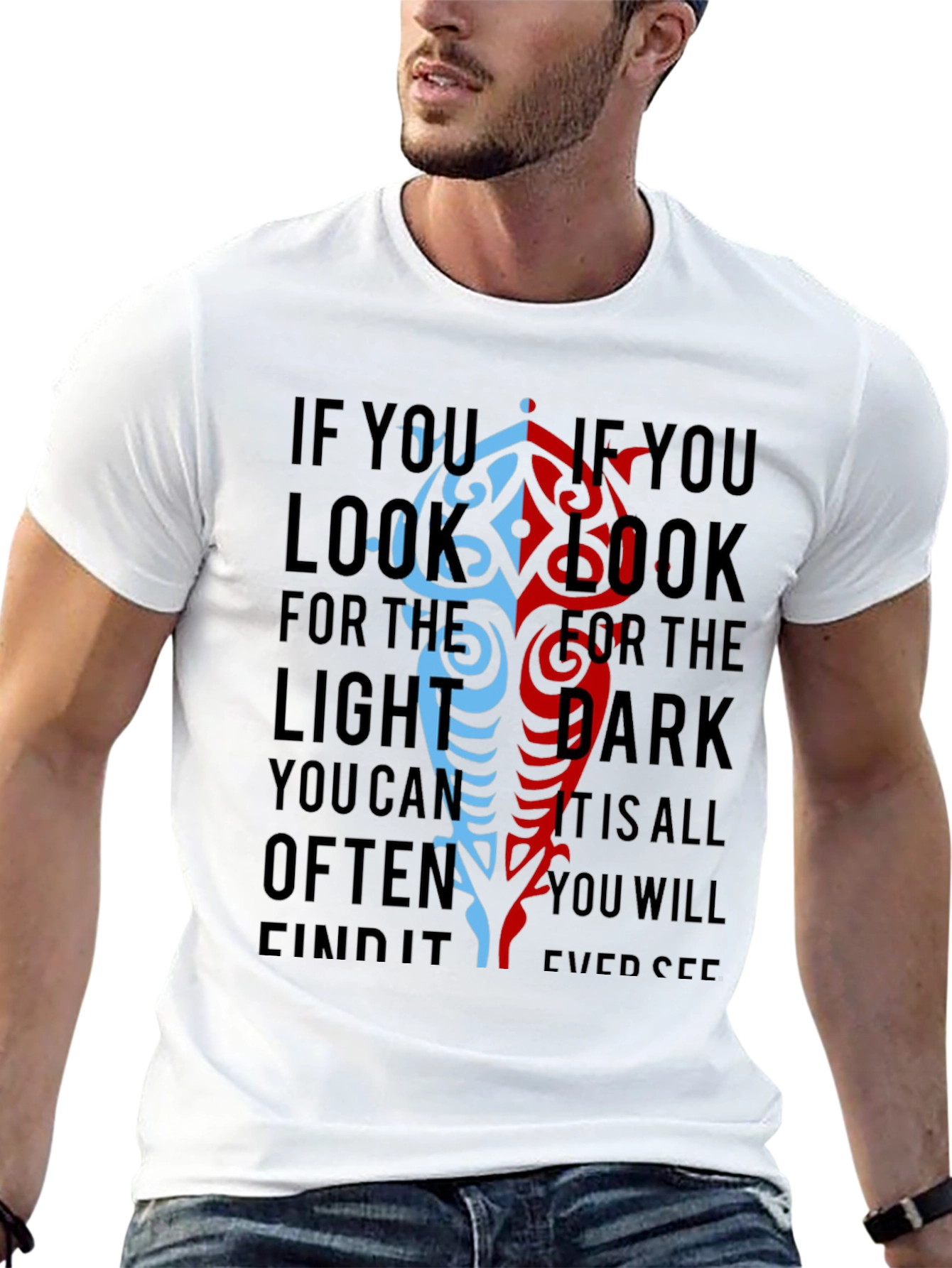 Yin Yang Light Dark T-Shirt - Balance Design