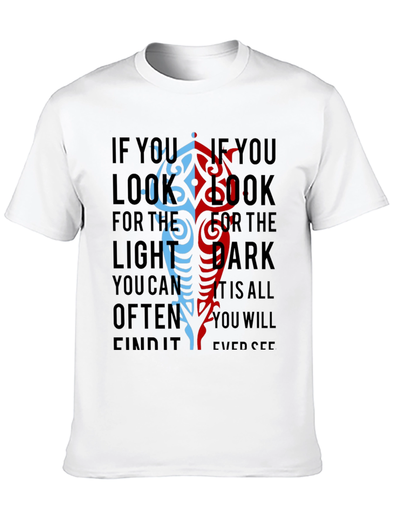 Yin Yang Light Dark T-Shirt - Balance Design
