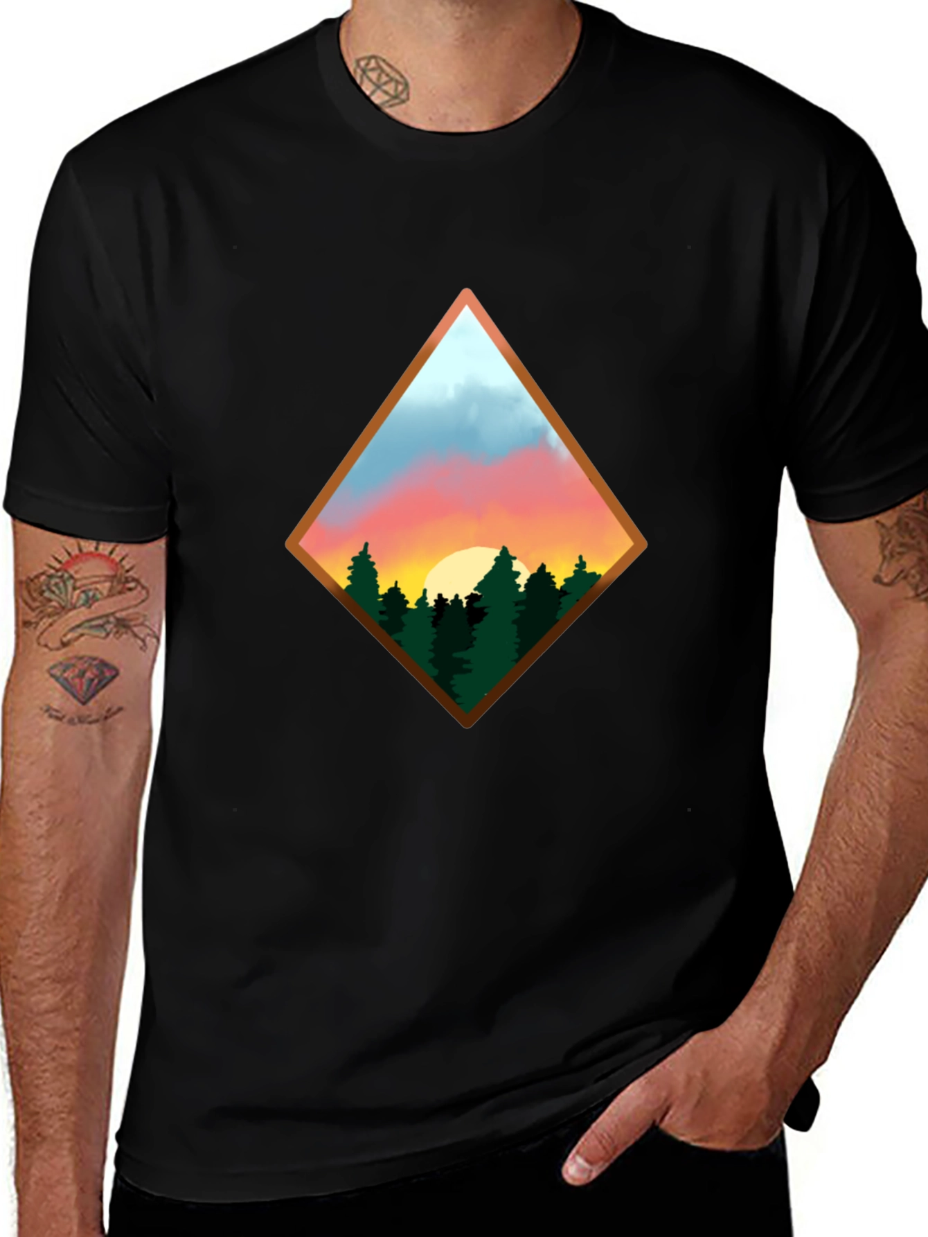Diamond Sunset Graphic Tee - Nature Lovers T-Shirt