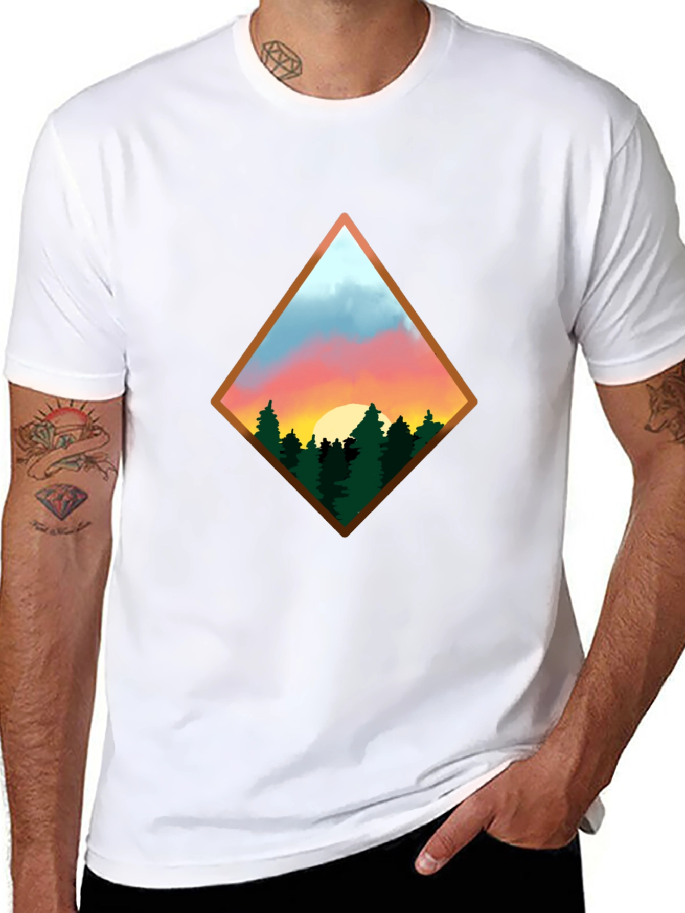 Diamond Sunset Graphic Tee - Nature Lovers T-Shirt