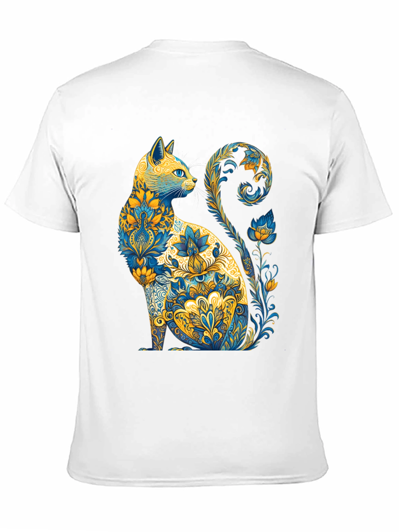 Floral Cat Graphic T-Shirt - Unique Design