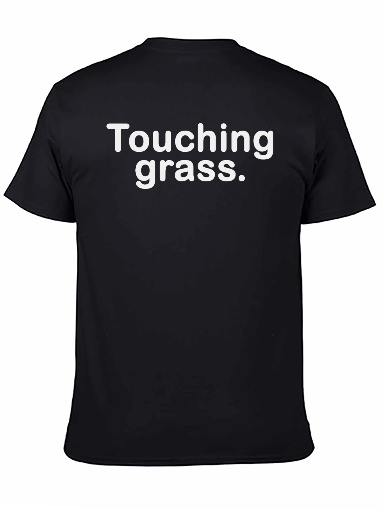 Touching Grass Black T-Shirt - Gamer Slogan Tee