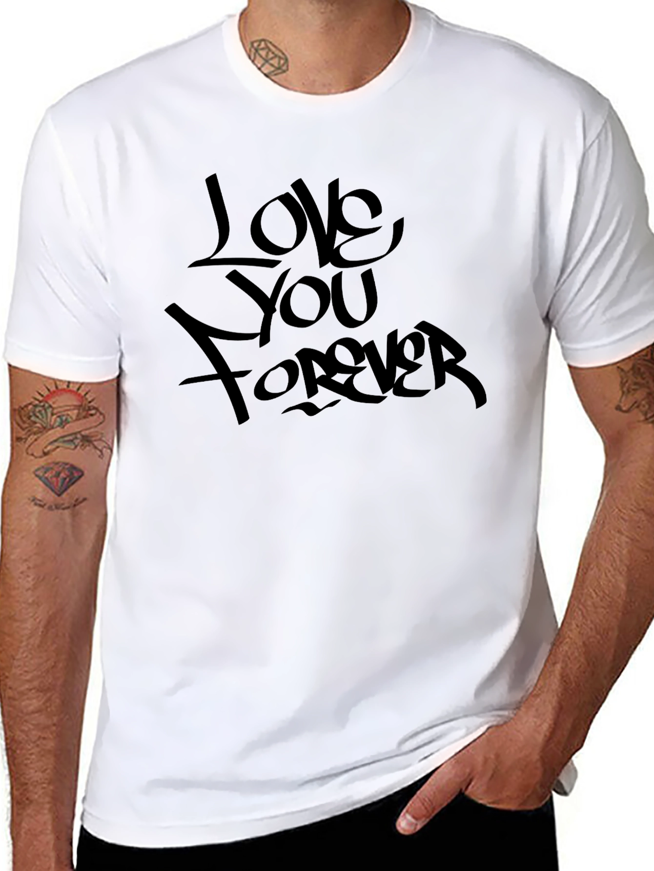 Love You Forever Black Graphic T-Shirt