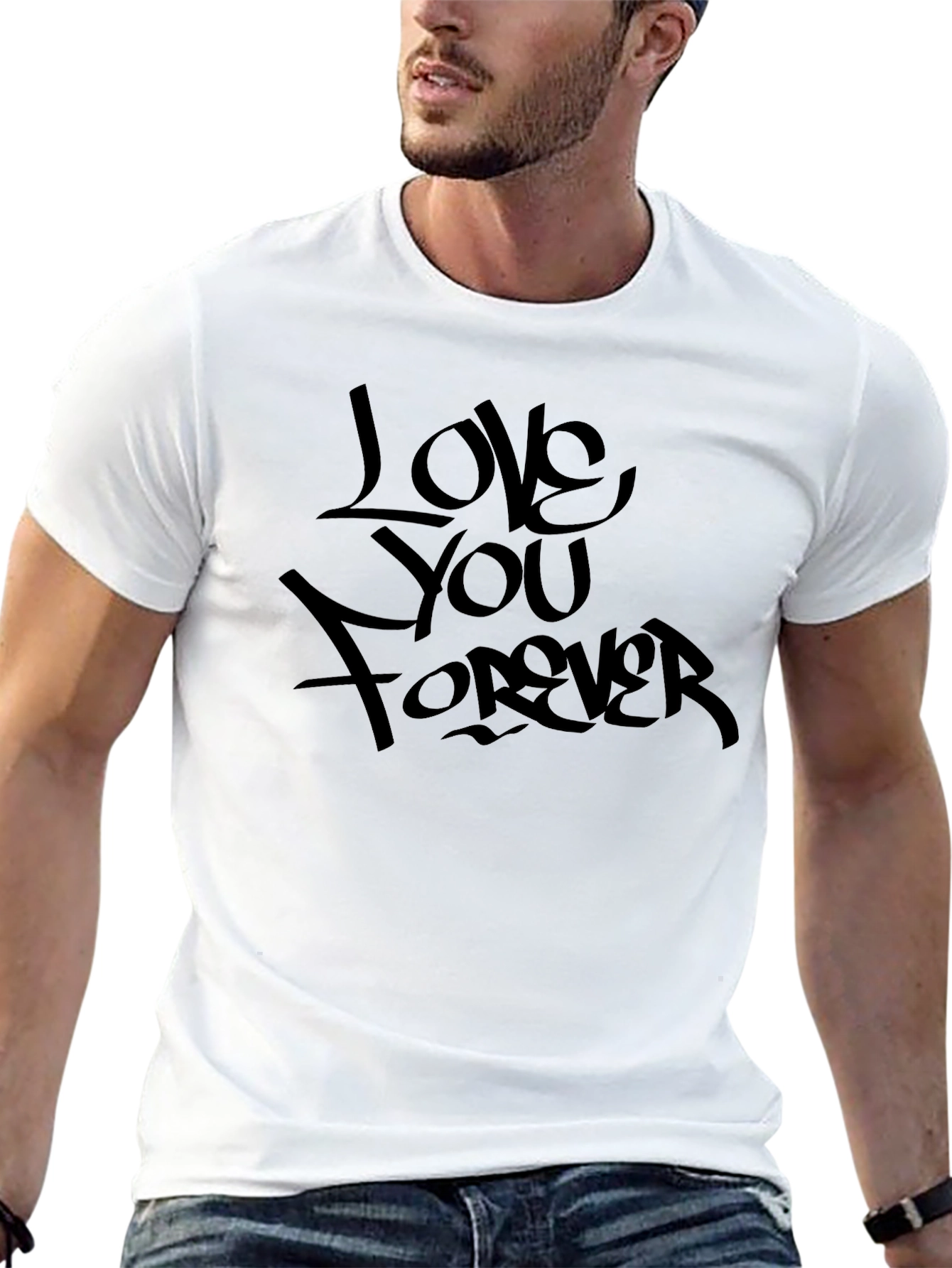 Love You Forever Black Graphic T-Shirt