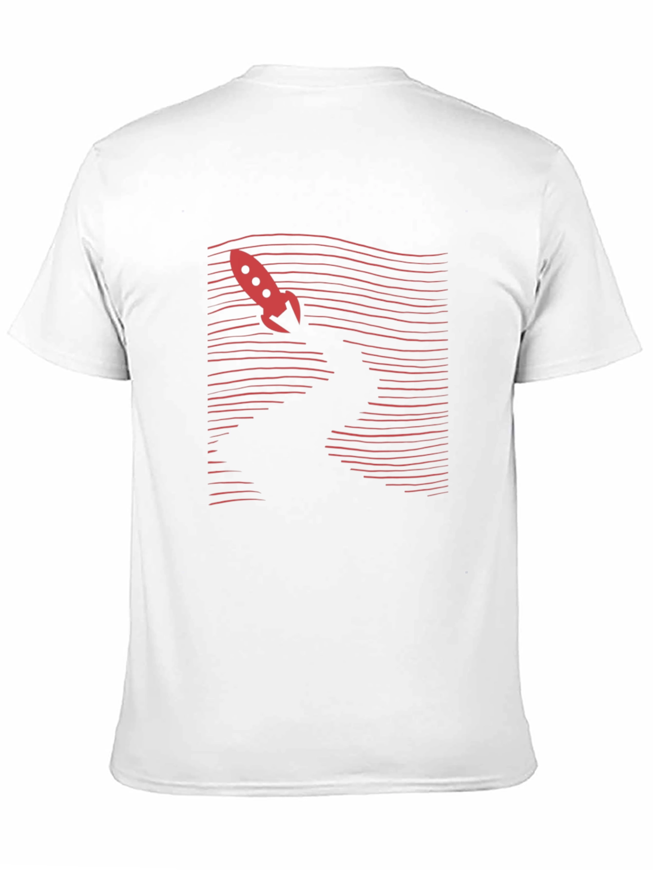 Retro Rocket Graphic Tee - Black Cotton T-Shirt