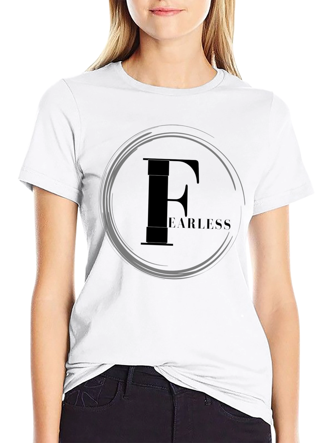 Fearless Graphic Print Black T-Shirt