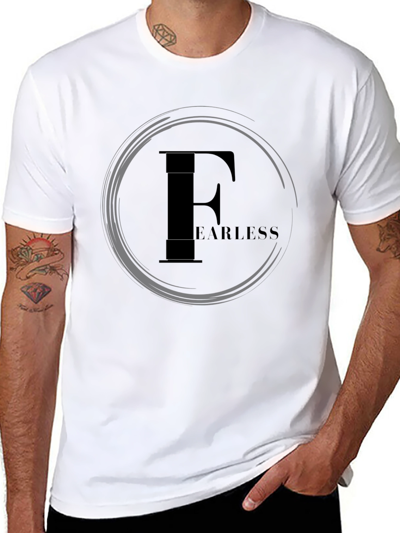 Fearless Graphic Print Black T-Shirt