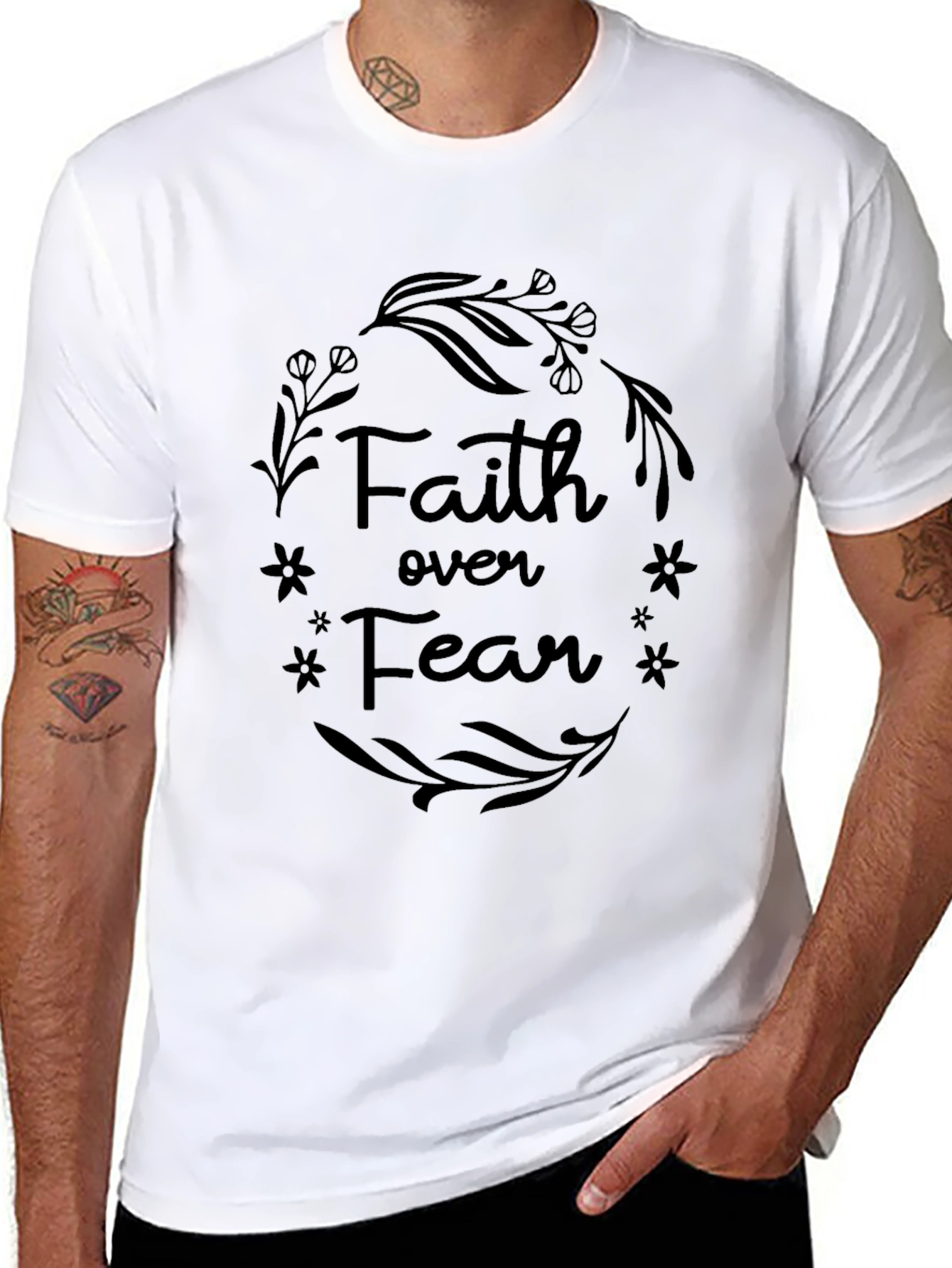 Faith Over Fear Black Graphic Tee