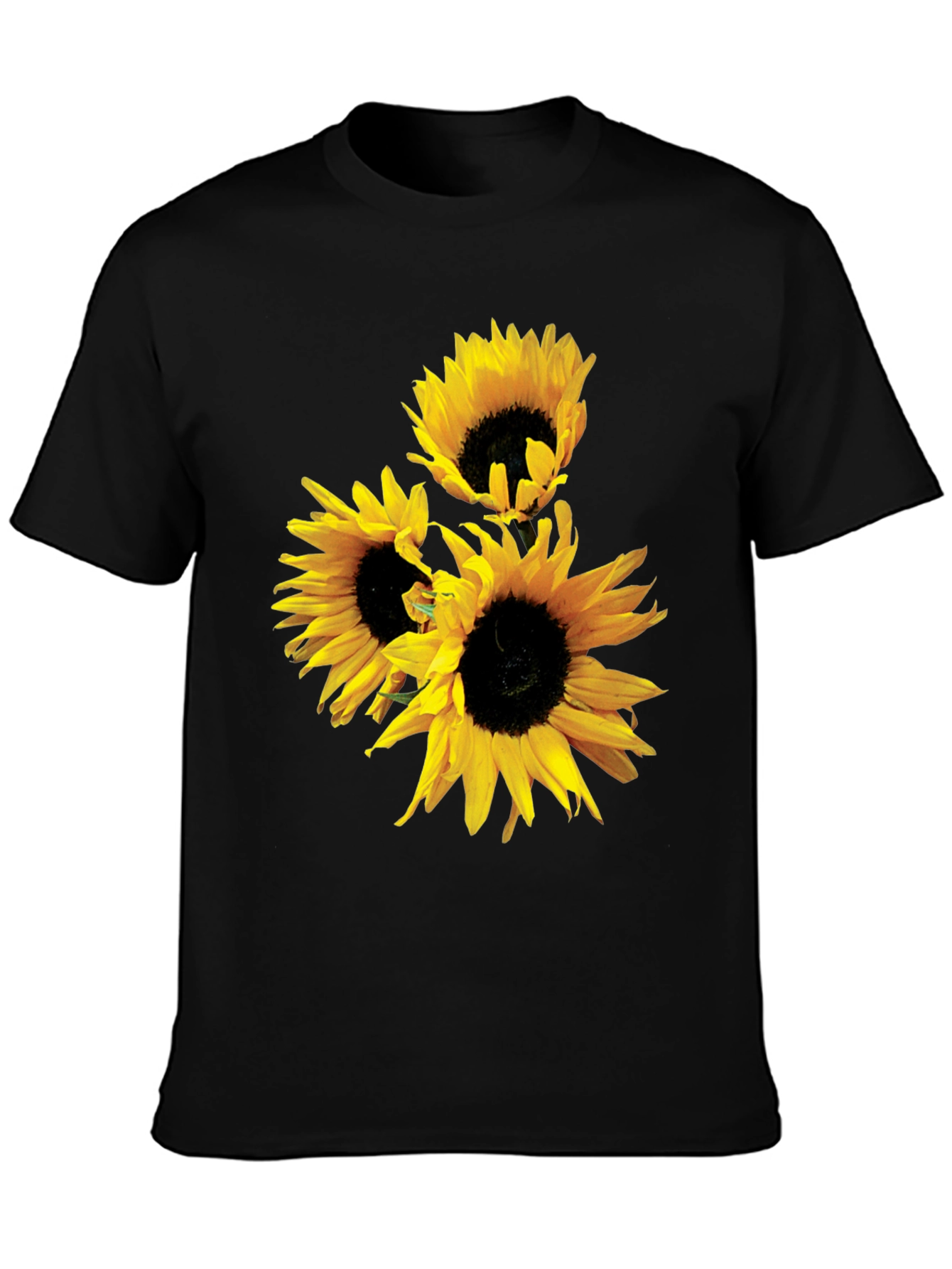 Sunflower Graphic Tee - Black Cotton Blend