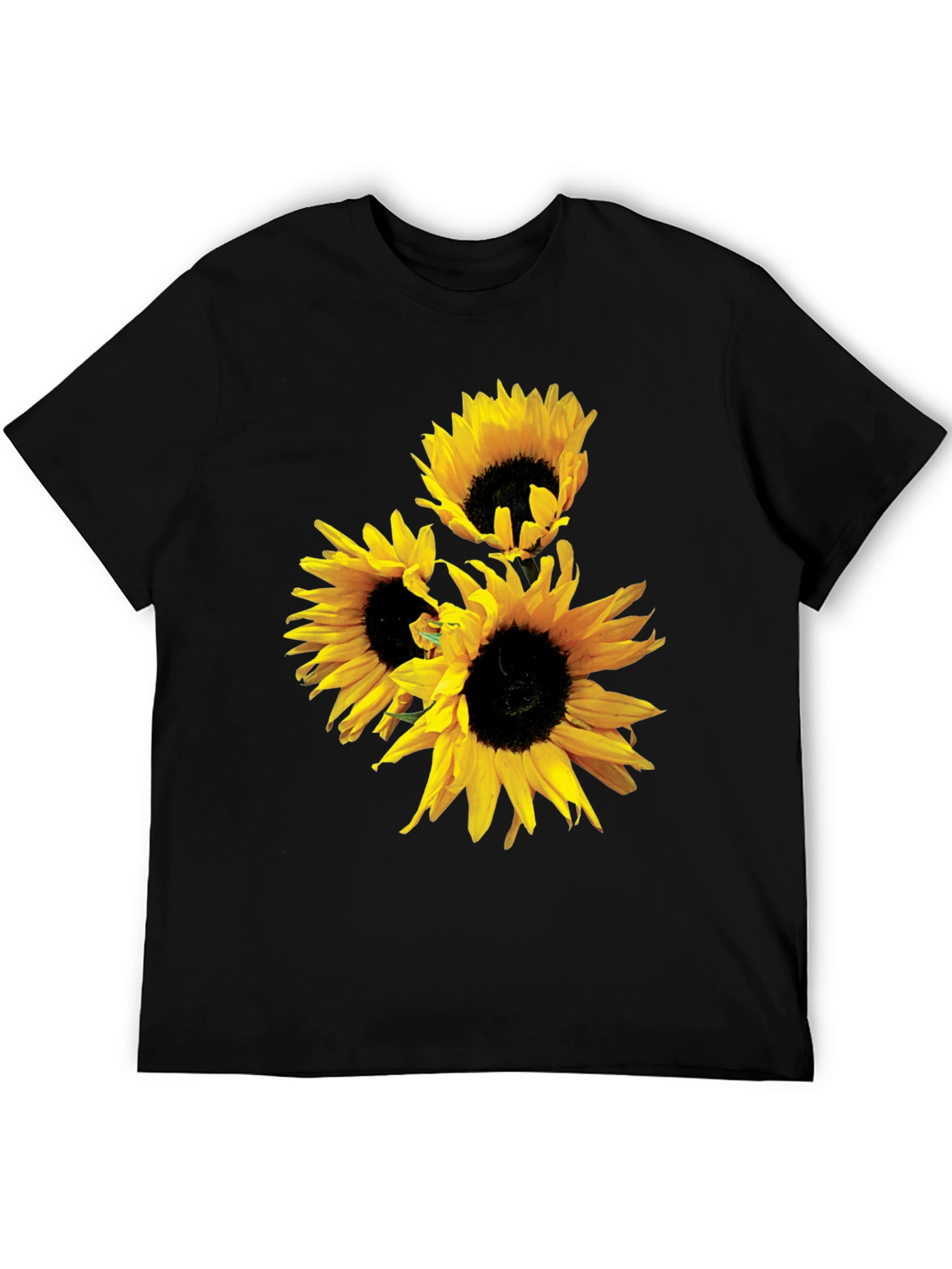 Sunflower Graphic Tee - Black Cotton Blend