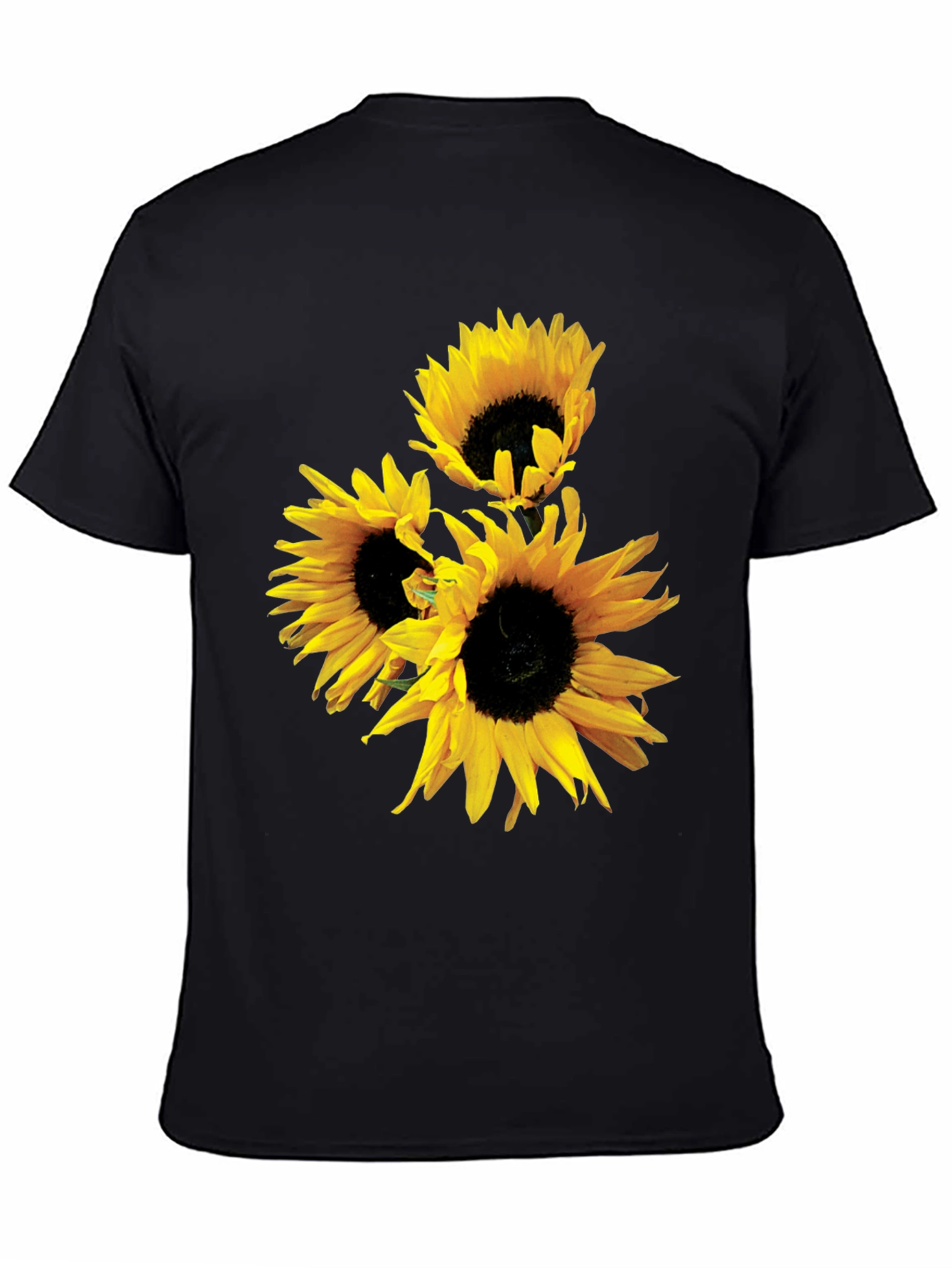 Sunflower Graphic Tee - Black Cotton Blend