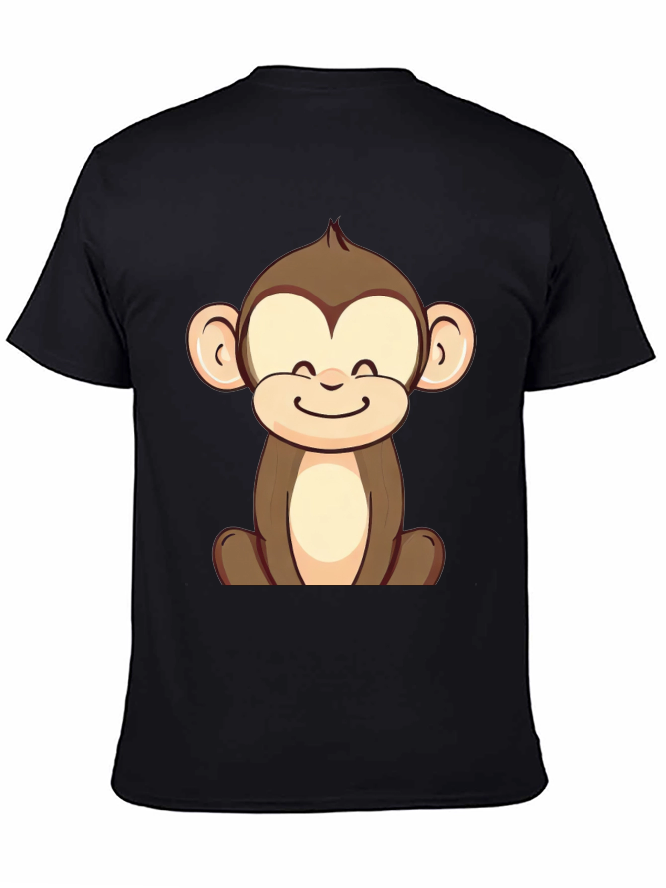 Cute Monkey Graphic Tee - Unisex Black T-Shirt