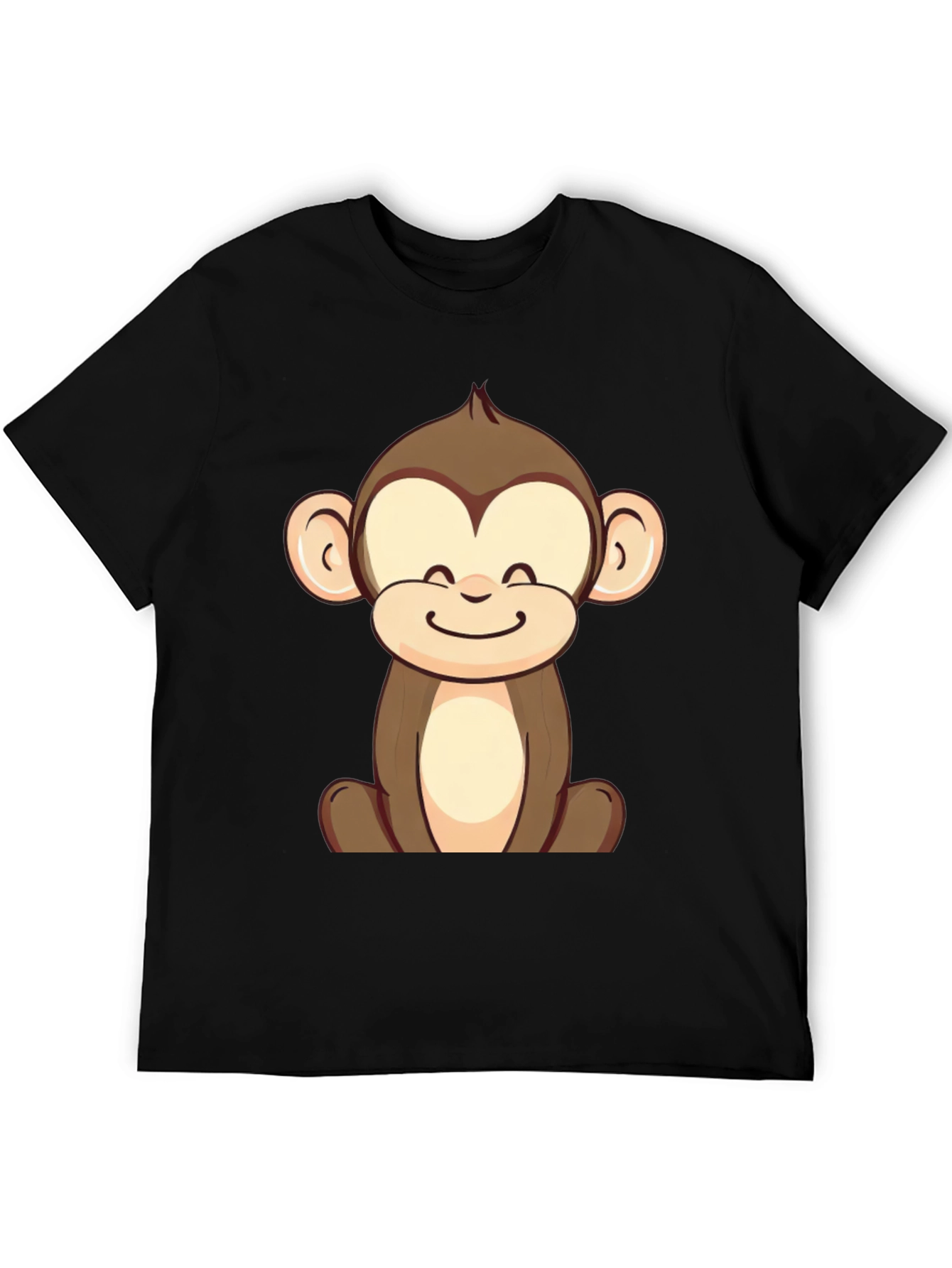 Cute Monkey Graphic Tee - Unisex Black T-Shirt