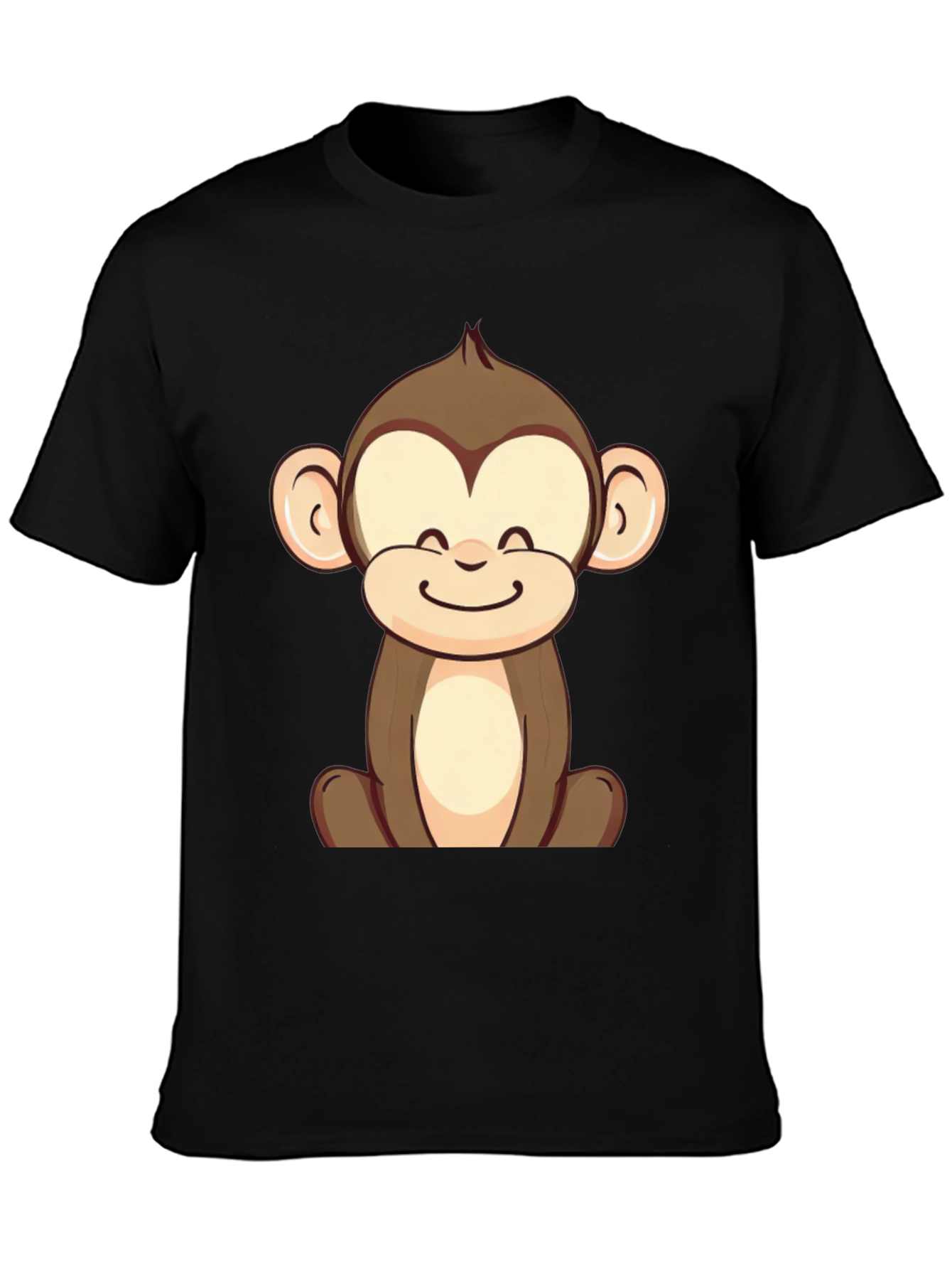 Cute Monkey Graphic Tee - Unisex Black T-Shirt