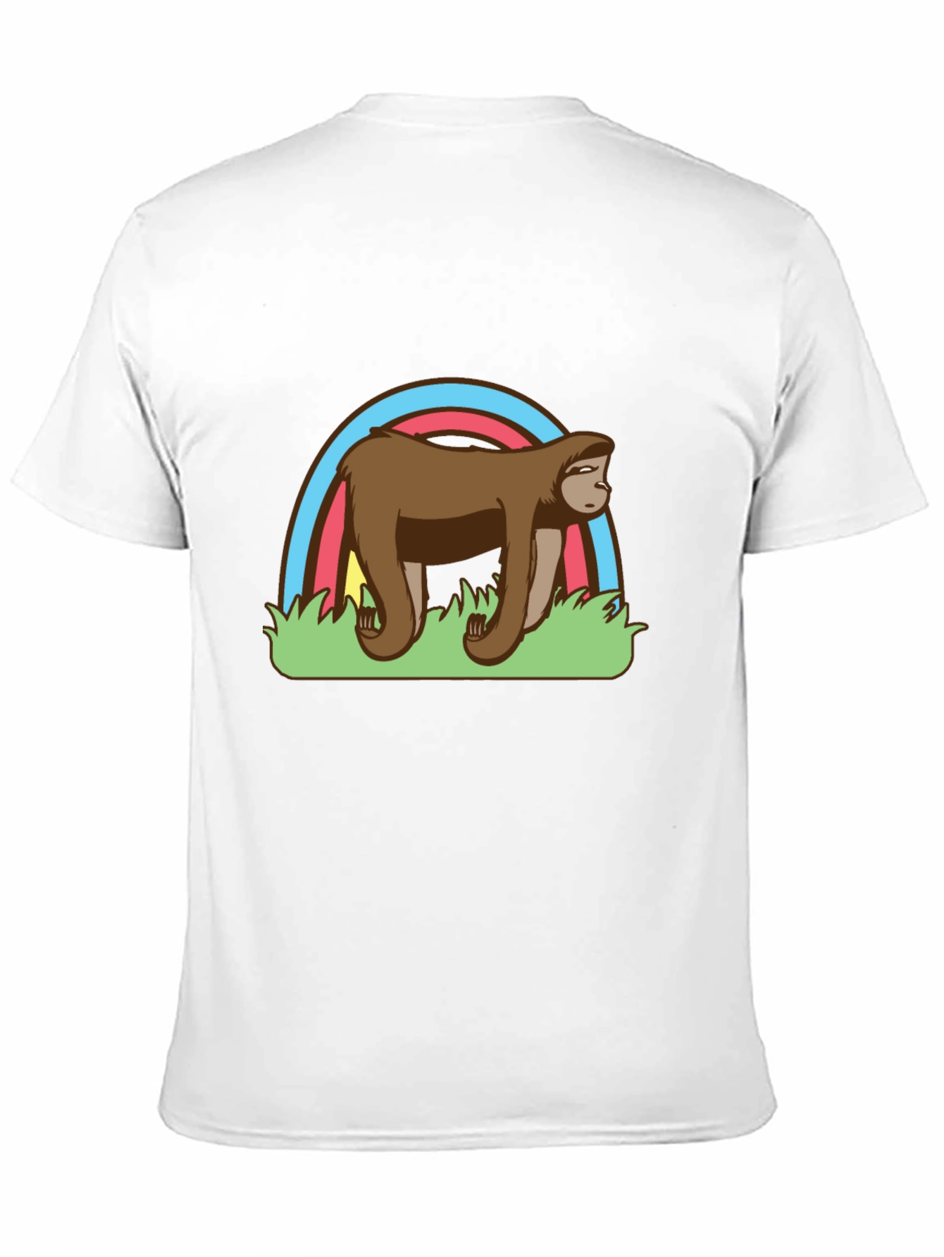 Sloth Rainbow Graphic Black T-Shirt