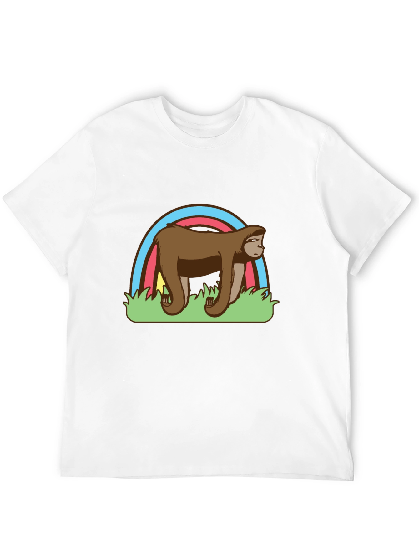 Sloth Rainbow Graphic Black T-Shirt